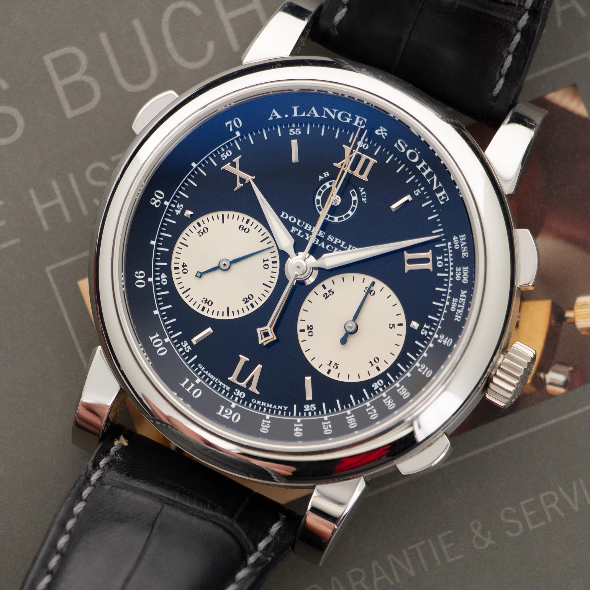 A. Lange & Sohne Platinum Double Split Watch Ref. 404.035 - Image 2