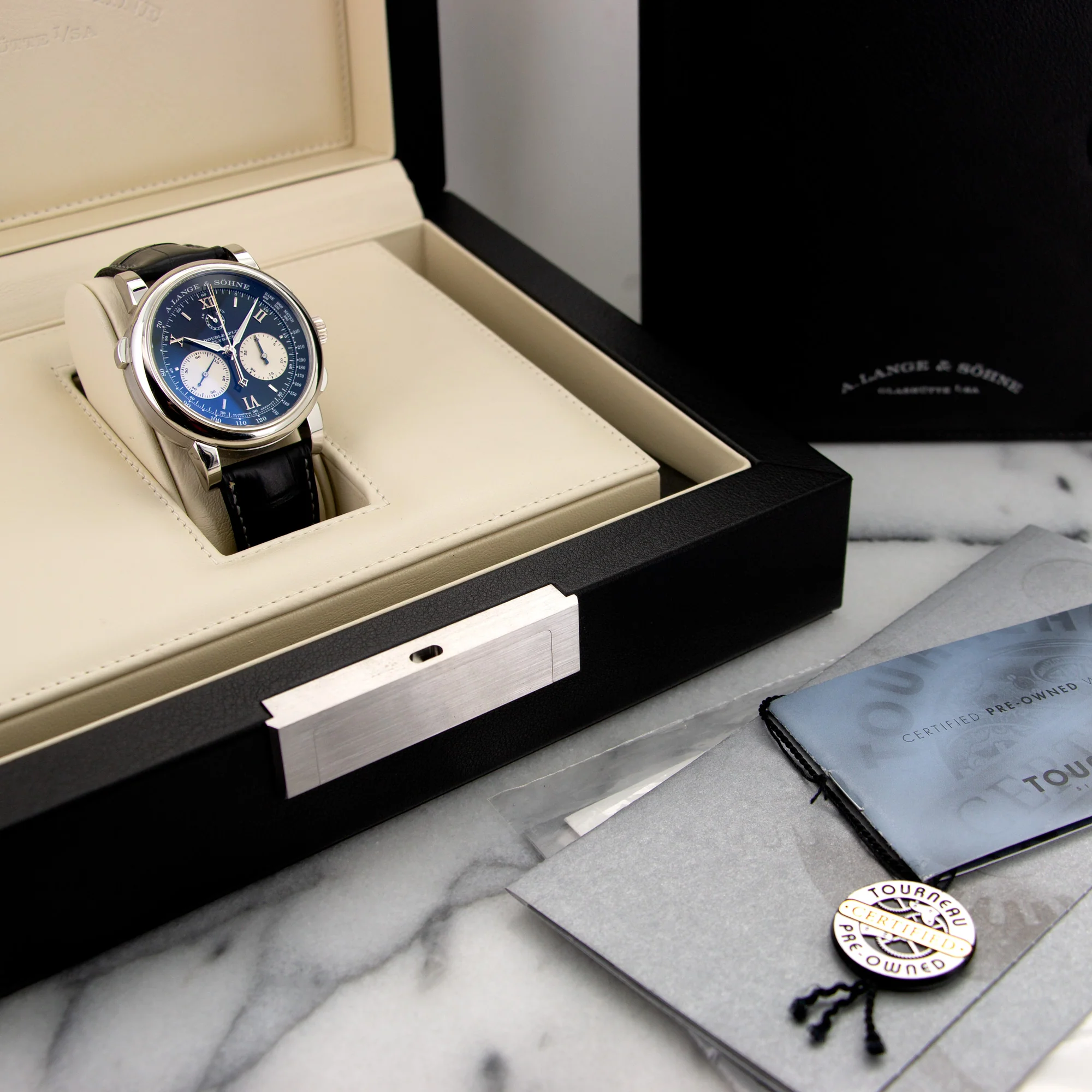 A. Lange & Sohne Platinum Double Split Watch Ref. 404.035 - Image 6