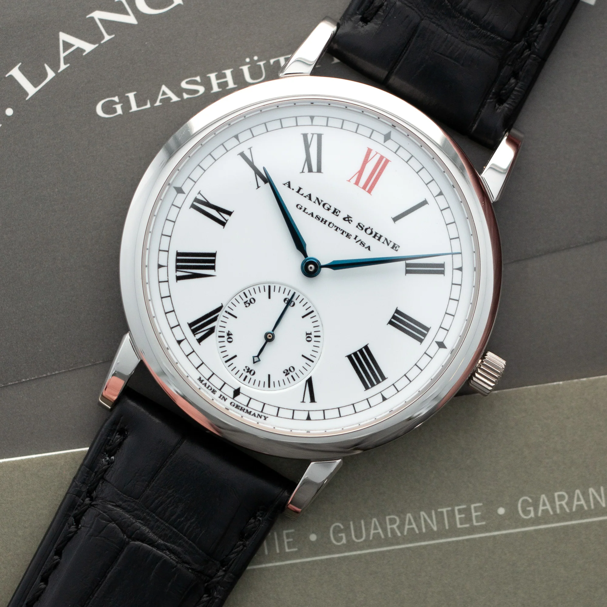 A. Lange & Sohne Platinum Langematik Jubilee Anniversary Enamel Watch Ref. 302.025 - Image 2