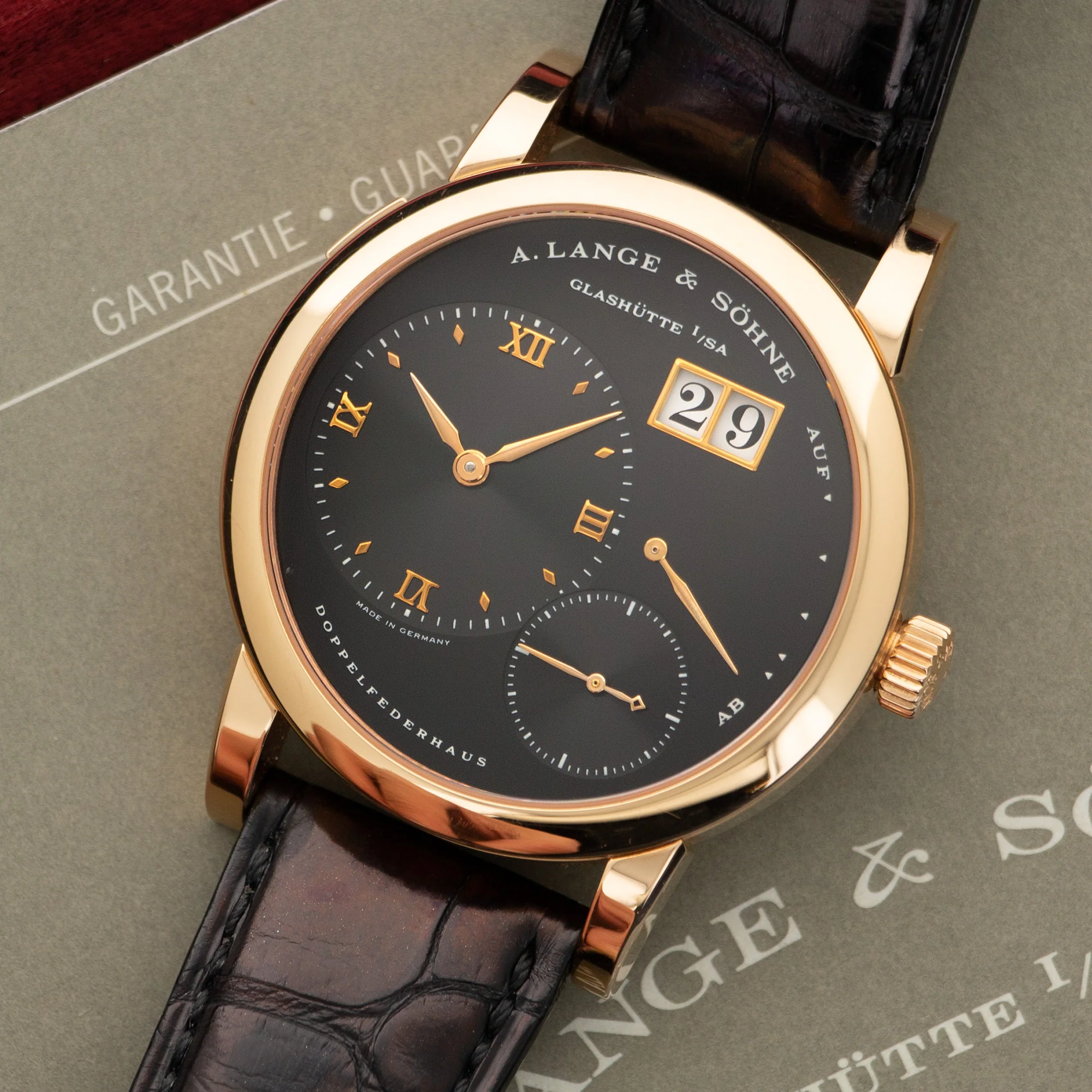 A. Lange & Sohne Rose Gold Lange 1 Watch Ref. 101.031 - Image 2