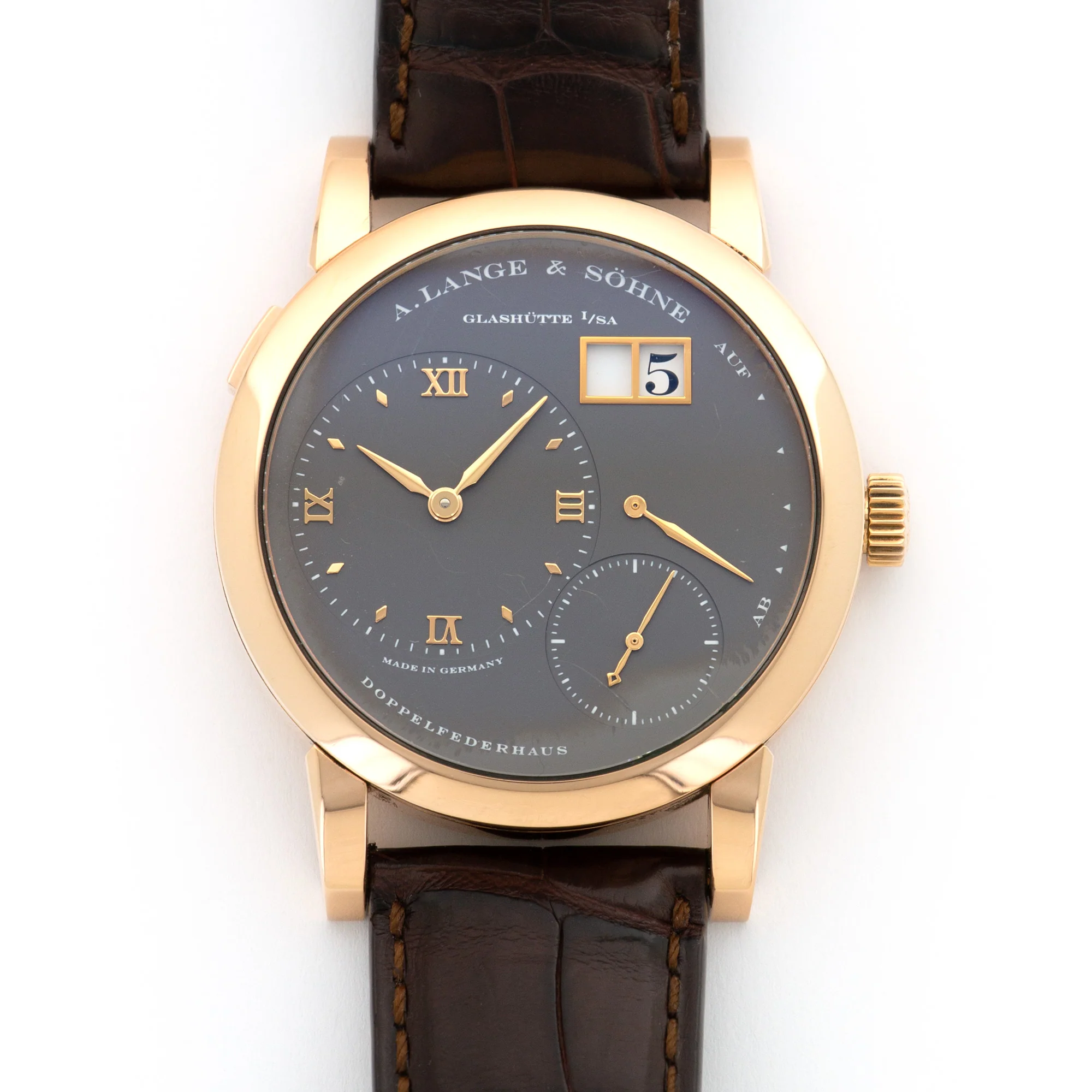 A. Lange & Sohne Rose Gold Lange 1 Watch Ref. 101.033
