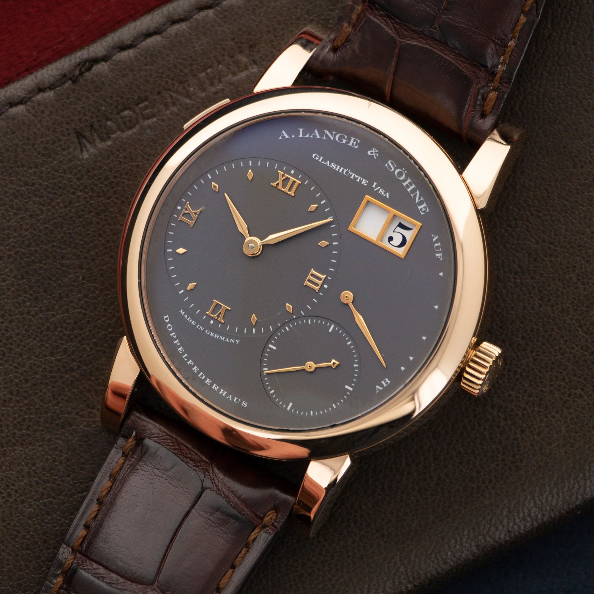A. Lange & Sohne Rose Gold Lange 1 Watch Ref. 101.033 - Image 2