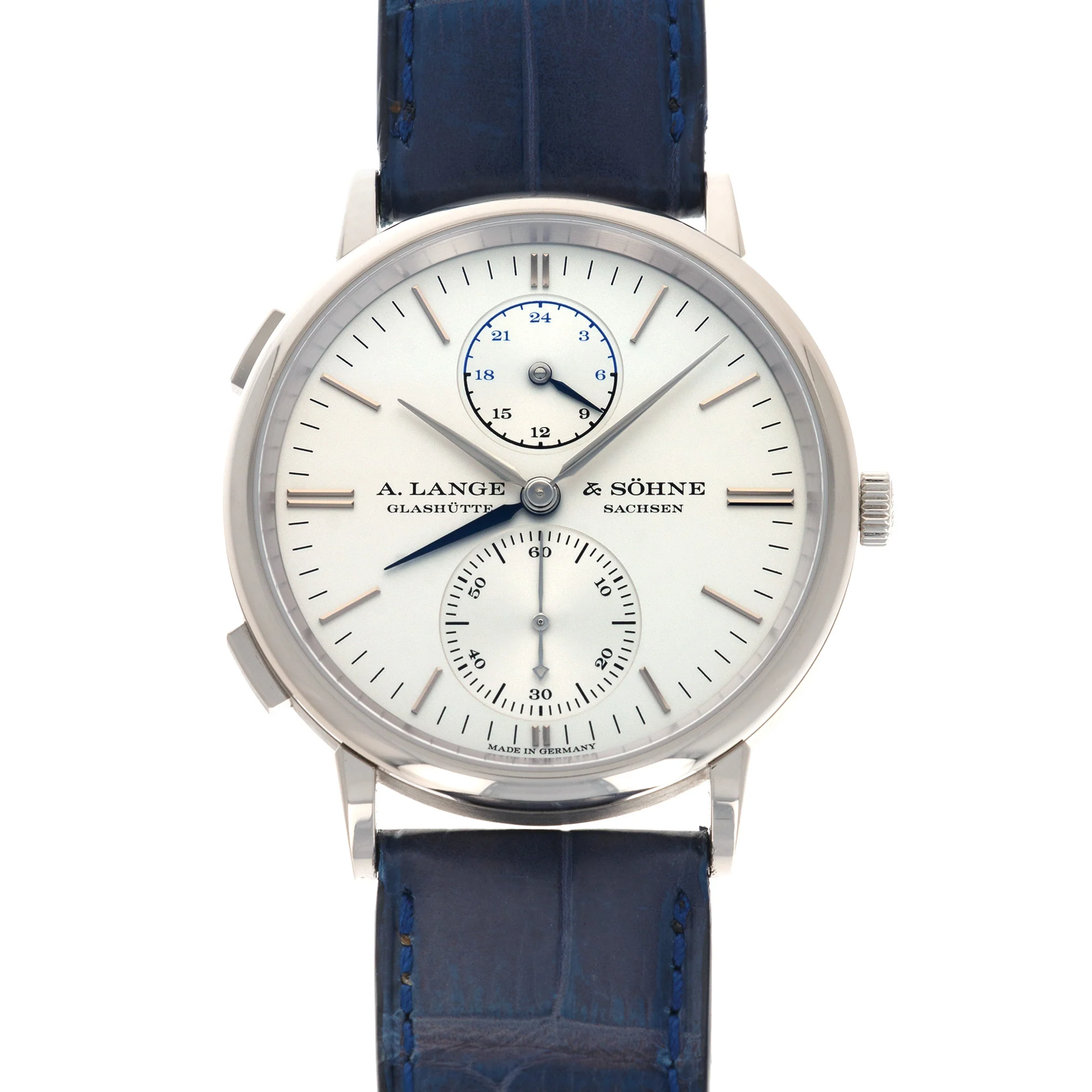 A. Lange & Sohne White Gold Dual TIme Watch, Ref. 386.026