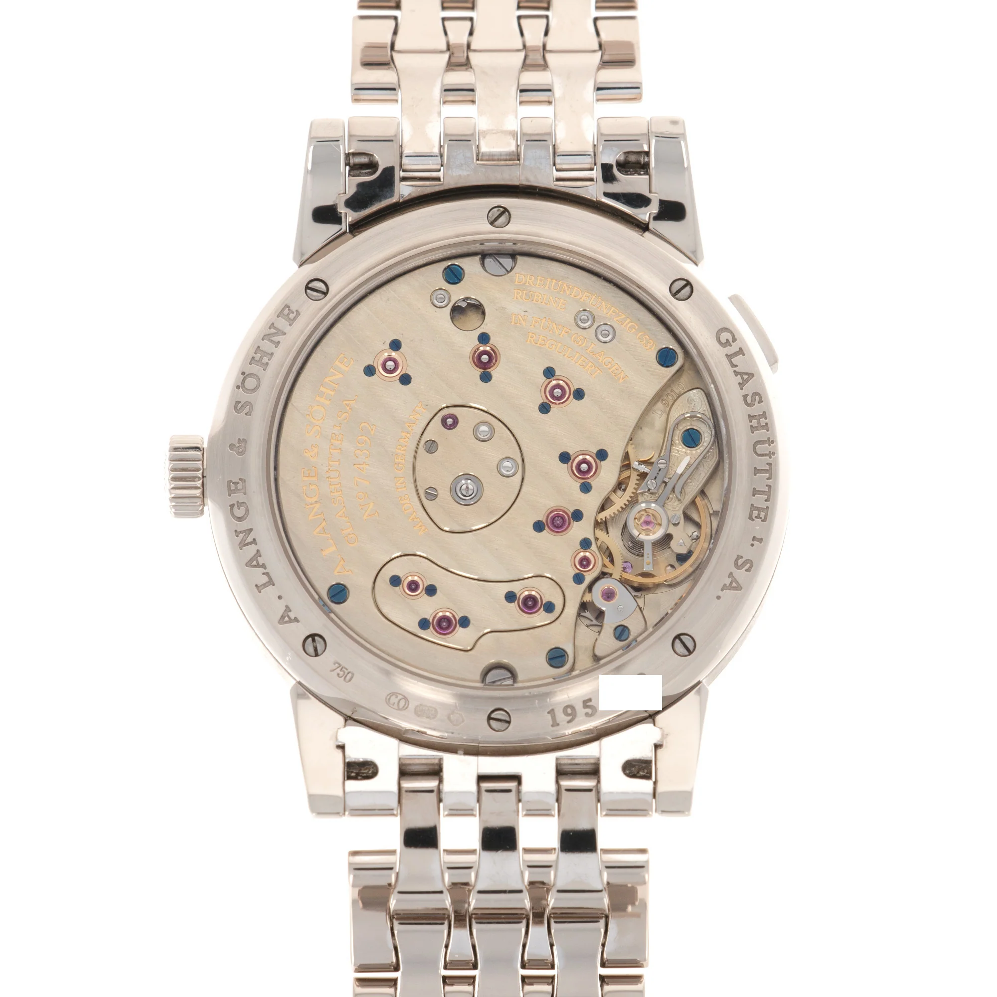 A. Lange & Sohne White Gold Lange 1 Bracelet Watch - Image 5