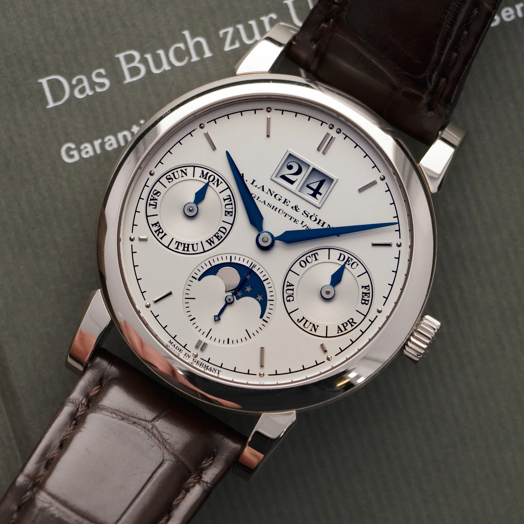 A Lange & Sohne White Gold Saxonia Annual Calendar Watch, Ref. 330.026 - Image 2