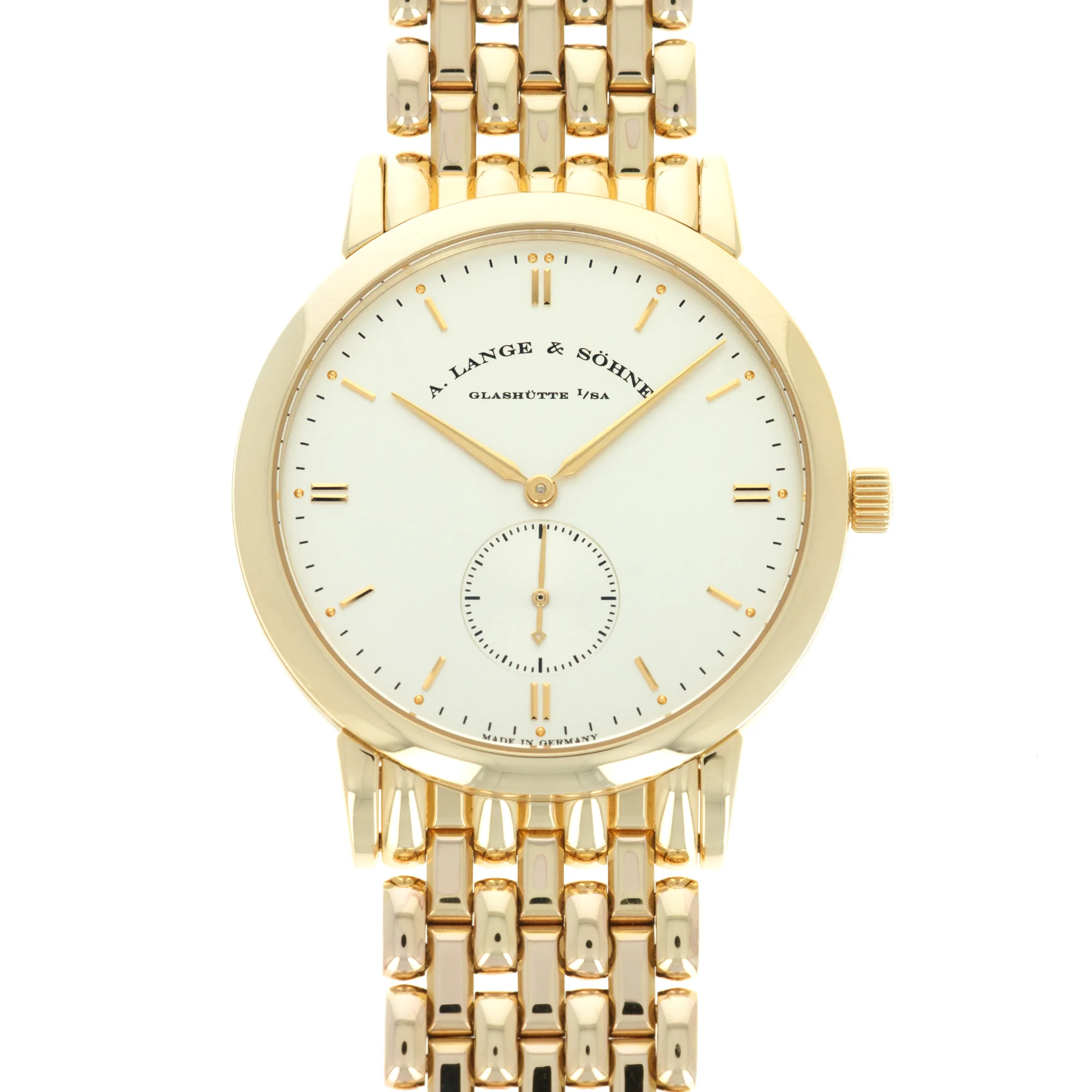 A. Lange & Sohne Yellow Gold Saxonia Bracelet Watch