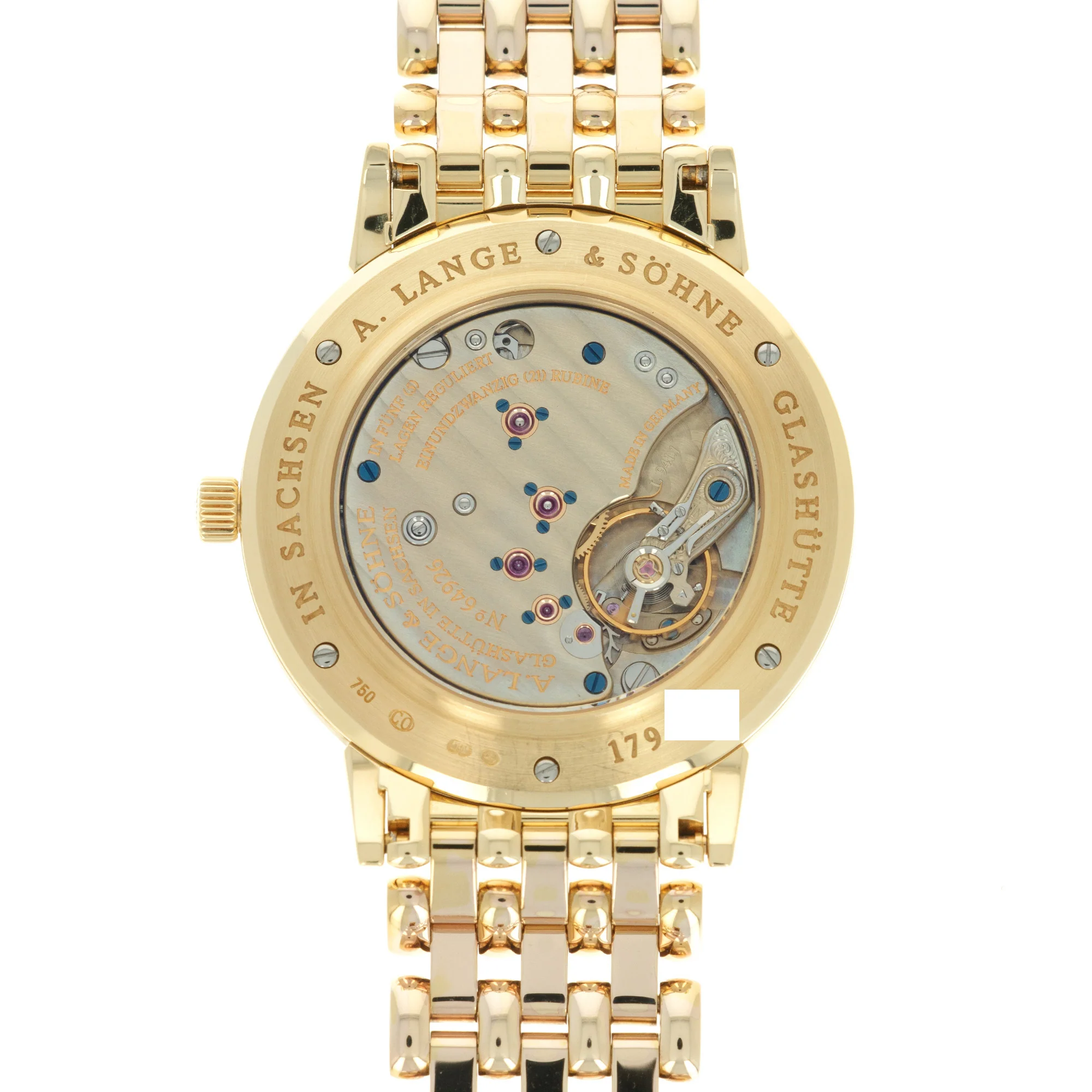 A. Lange & Sohne Yellow Gold Saxonia Bracelet Watch - Image 4