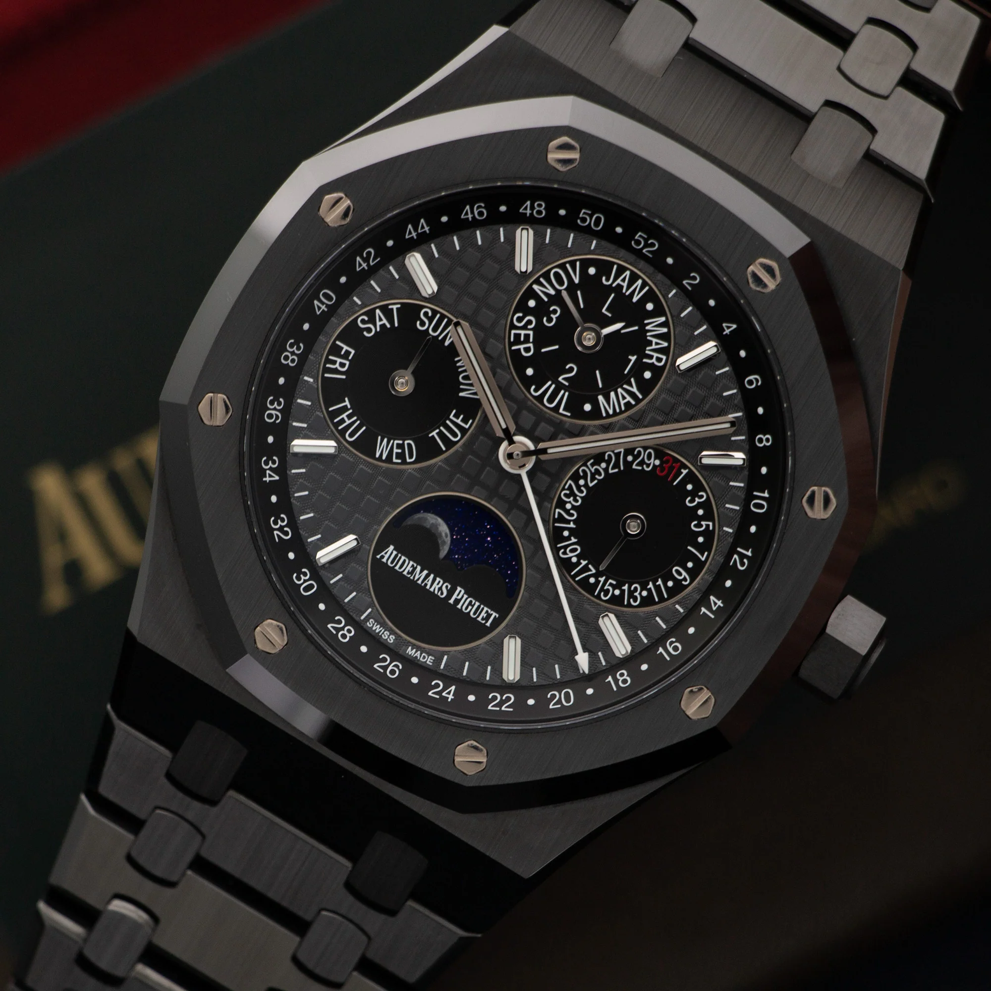 Audemars Piguet Black Ceramic Royal Oak Perpetual Calendar Watch - Image 2