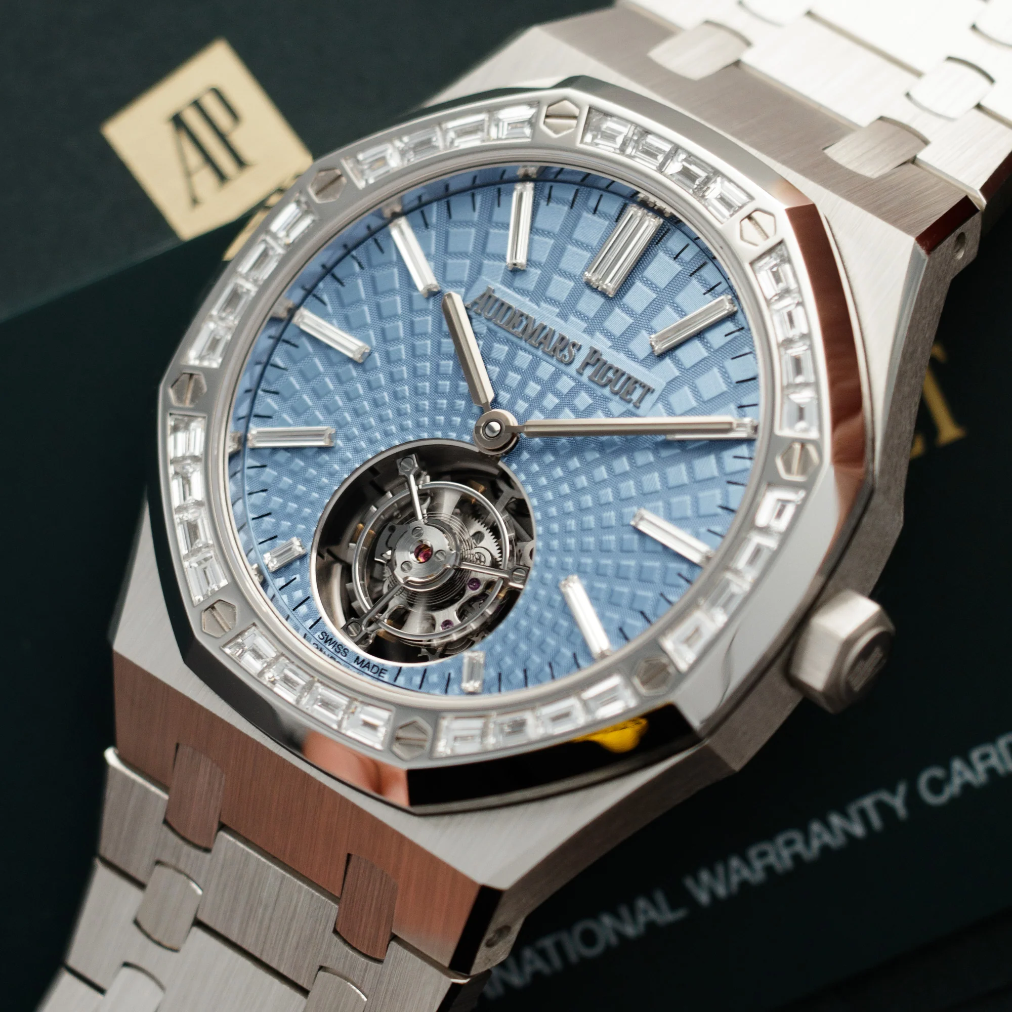 Audemars Piguet Platinum Royal Oak Tourbillon Watch Ref. 26535PT with Baguette Diamonds - Image 2