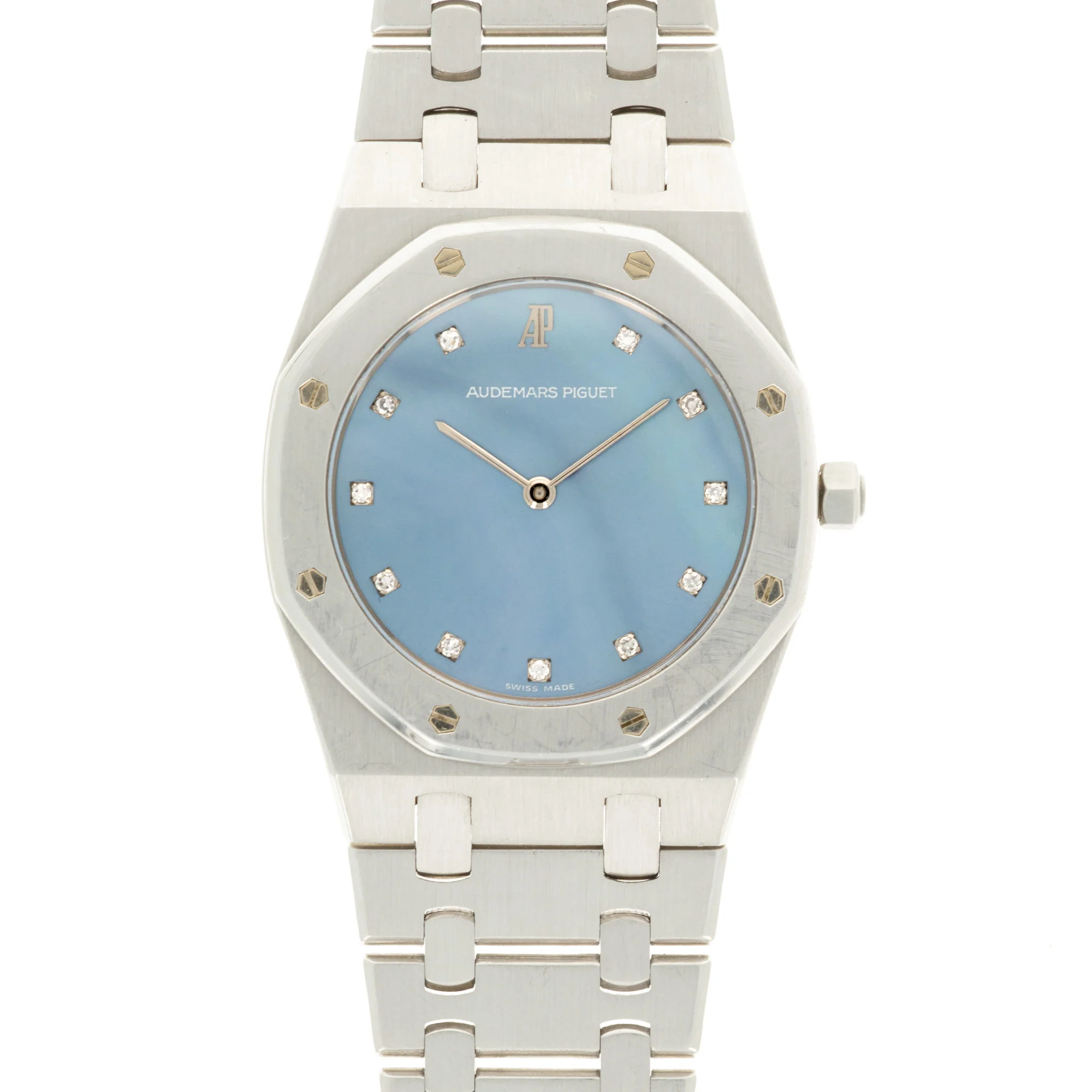 Audemars Piguet Platinum Royal Oak with Mother of Pearl and Diamond Dial