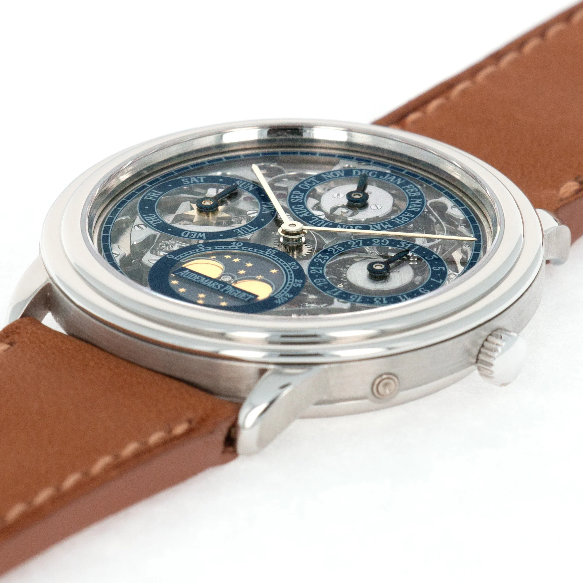 Audemars Piguet Platinum Skeleton Quantieme Perpetual Calendar Watch Ref. 25668 - Image 4