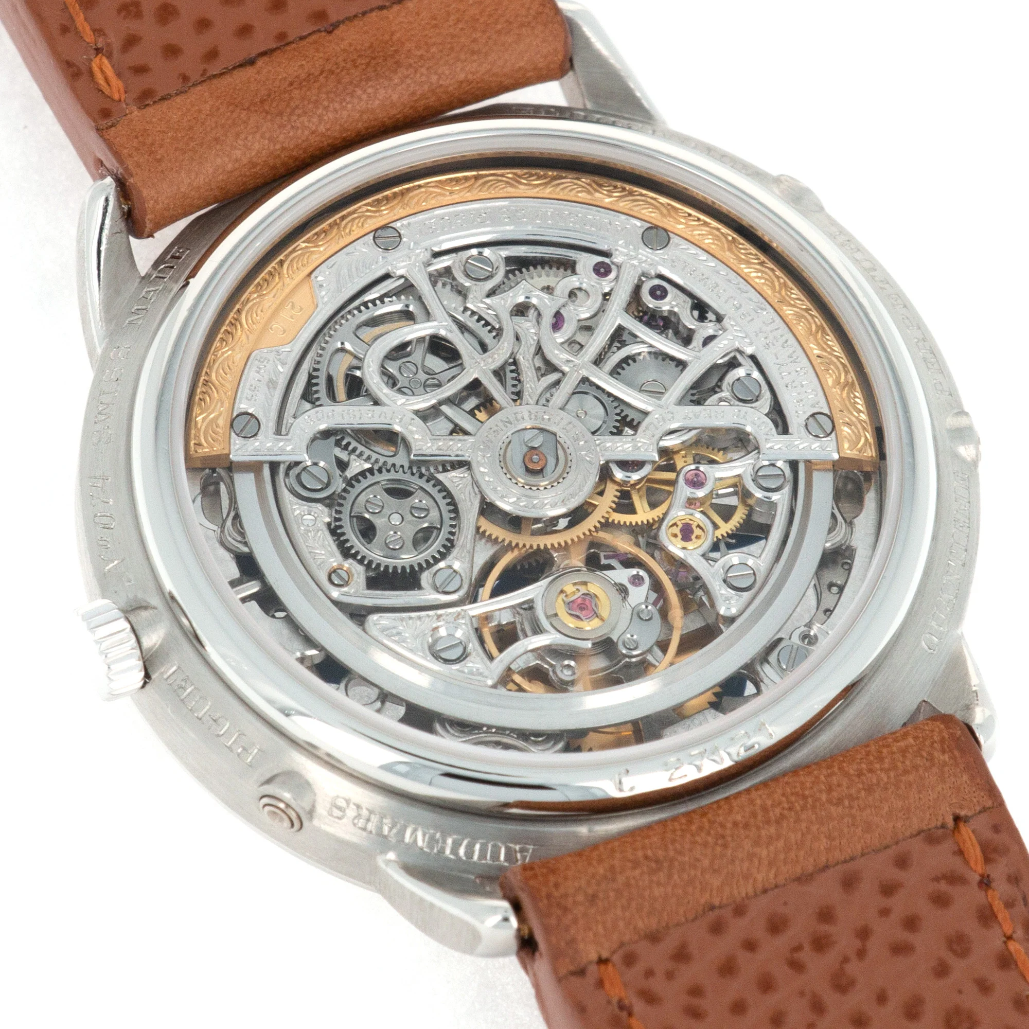 Audemars Piguet Platinum Skeleton Quantieme Perpetual Calendar Watch Ref. 25668 - Image 7