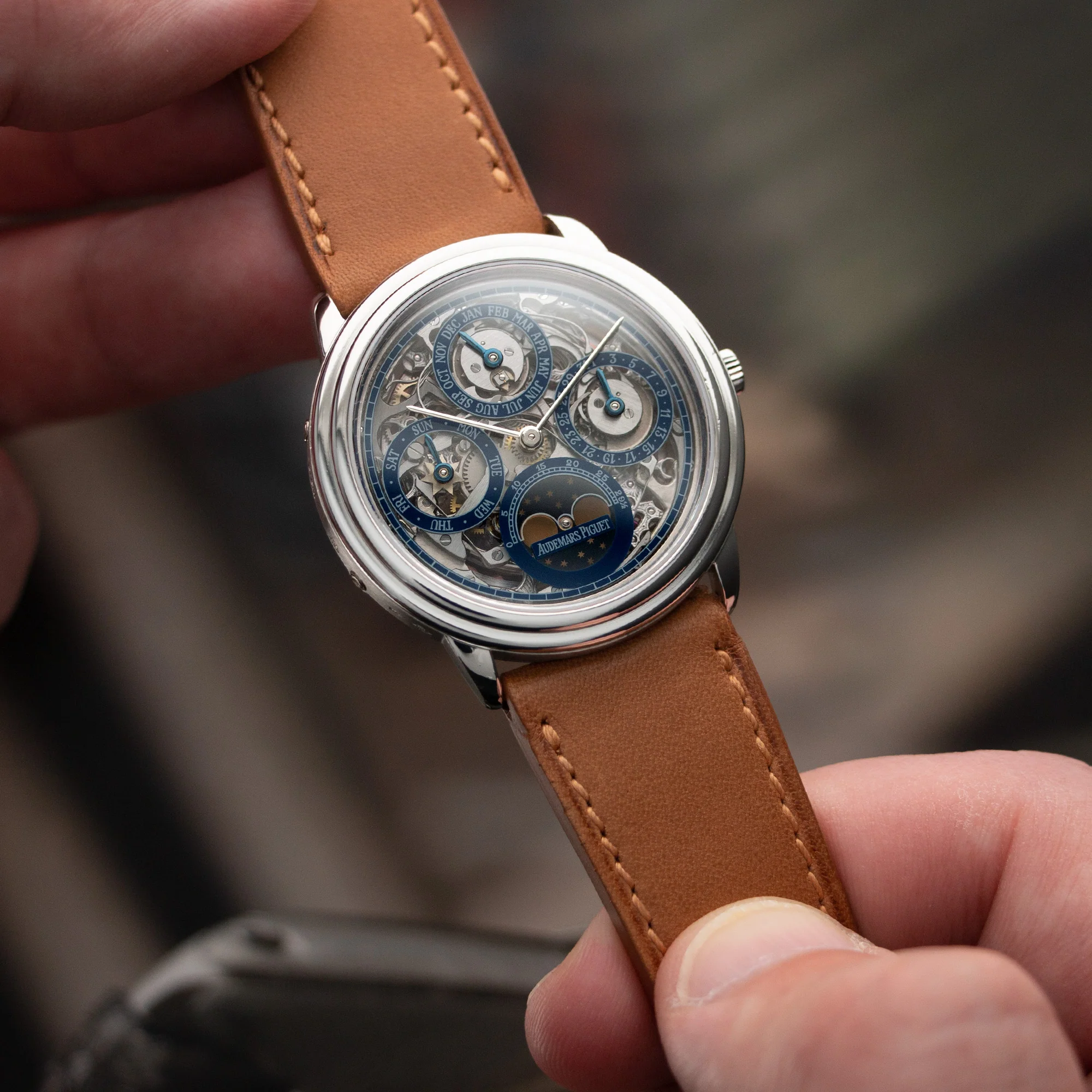 Audemars Piguet Platinum Skeleton Quantieme Perpetual Calendar Watch Ref. 25668 - Image 9