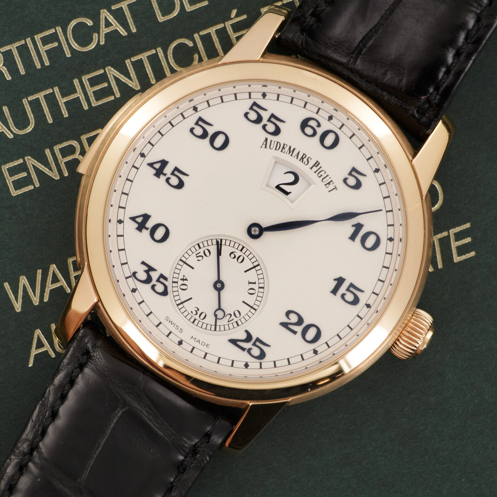 Audemars Piguet Rose Gold Jules Audemars Jump Hour Minute Repeater Watch - Image 2