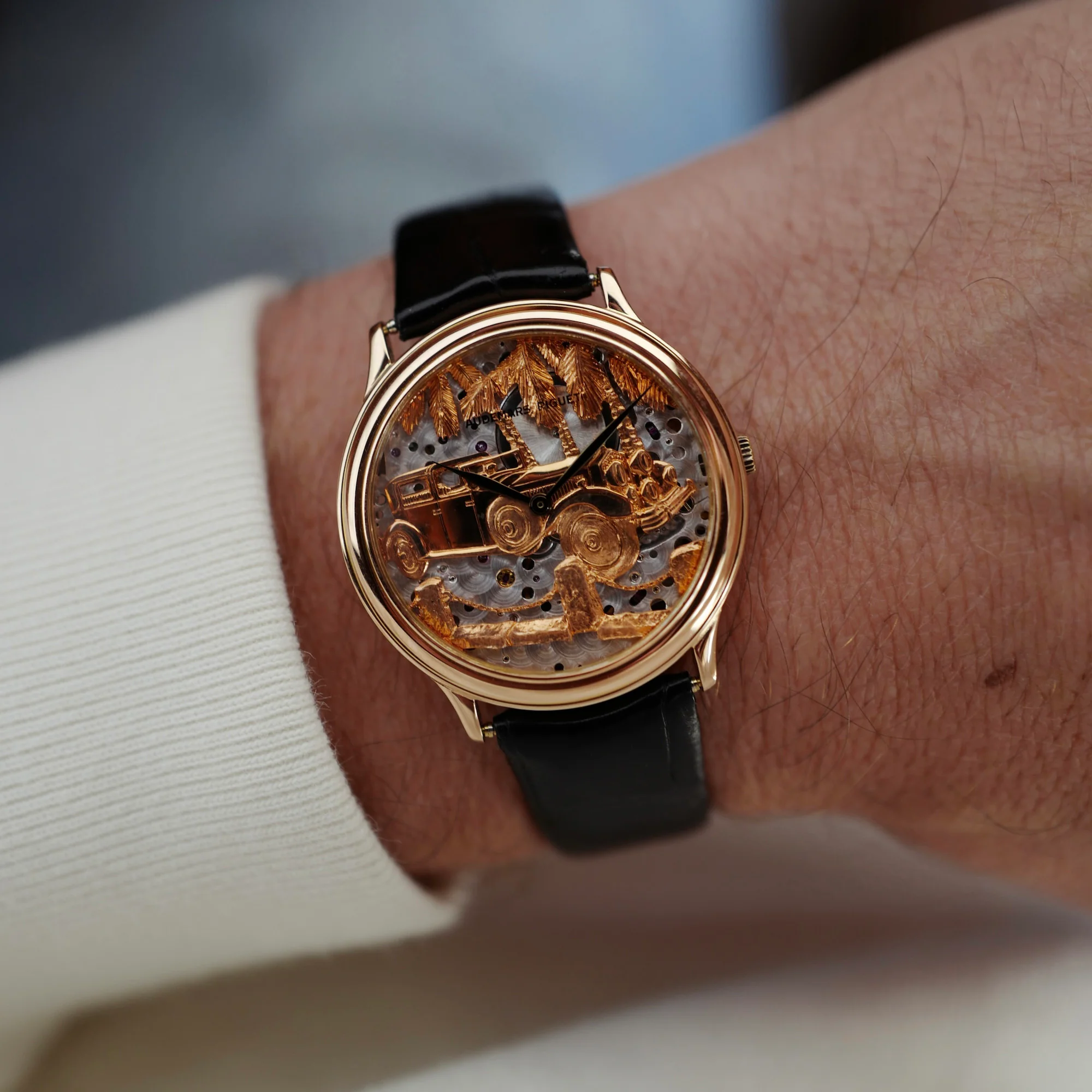 Audemars Piguet Rose Gold Rolls Royce Phantom Skeleton Dial Watch Ref. 14677 - Image 3