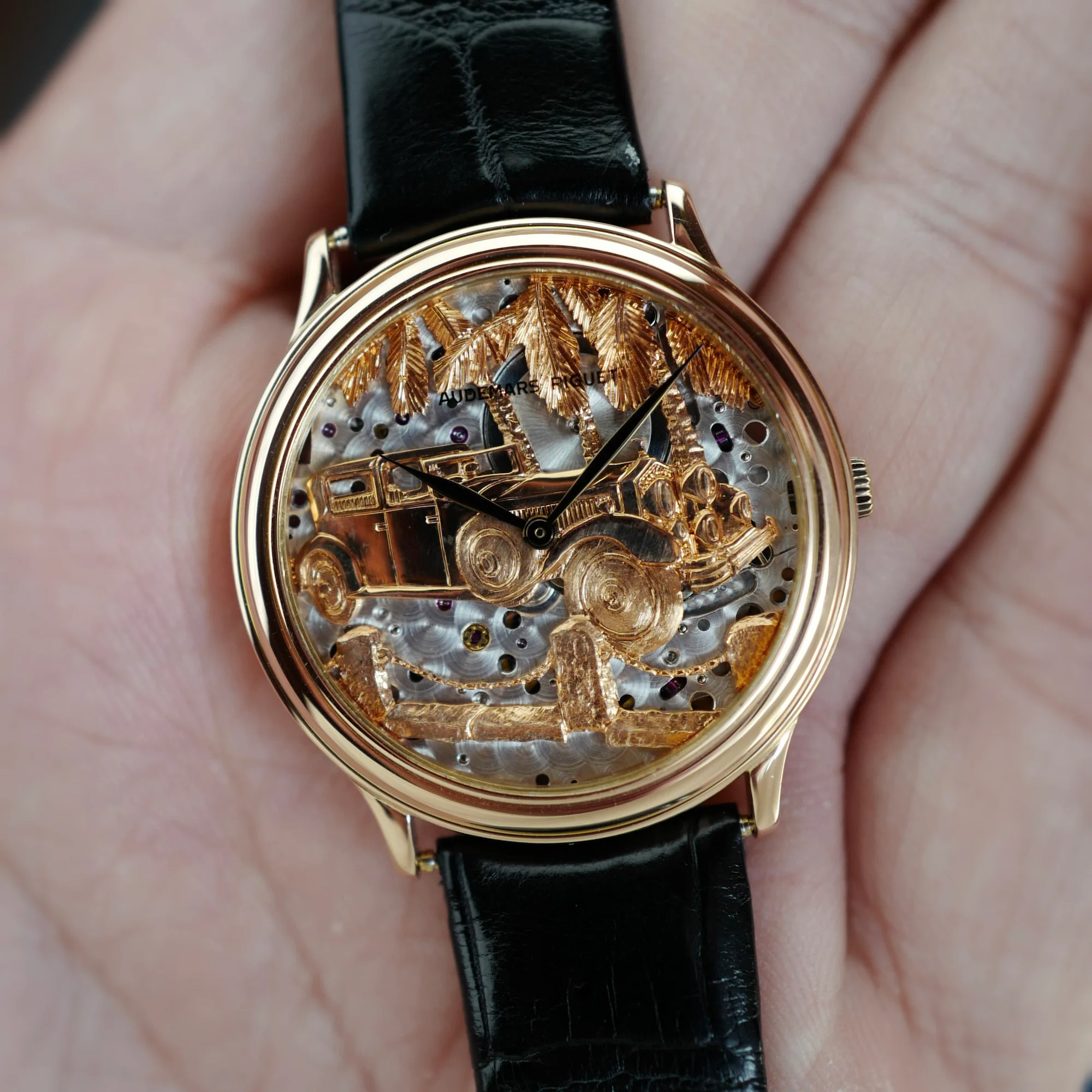 Audemars Piguet Rose Gold Rolls Royce Phantom Skeleton Dial Watch Ref. 14677 - Image 4