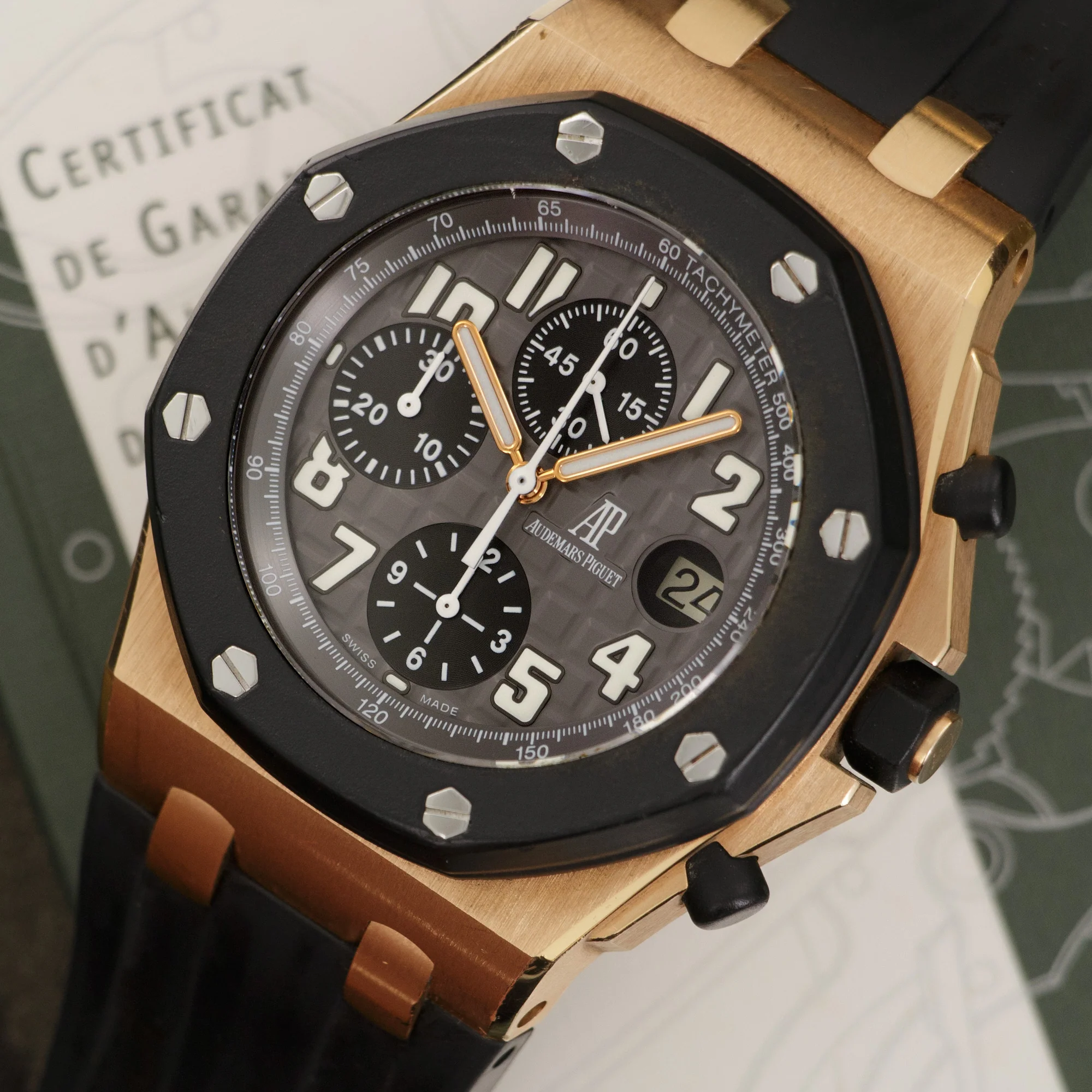 Audemars Piguet Rose Gold Royal Oak Offshore Rubberclad Watch Ref. 25940 - Image 2