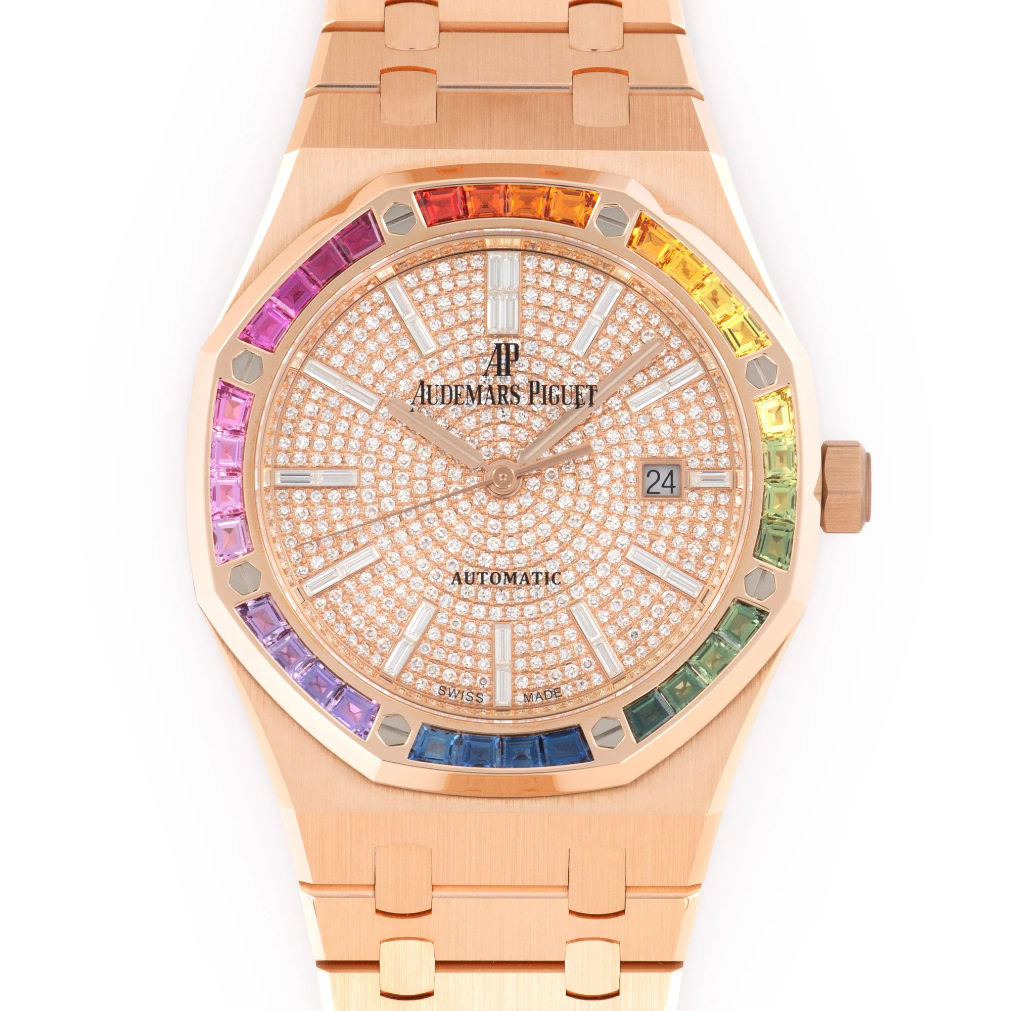 Audemars Piguet Rose Gold Royal Oak Rainbow Watch