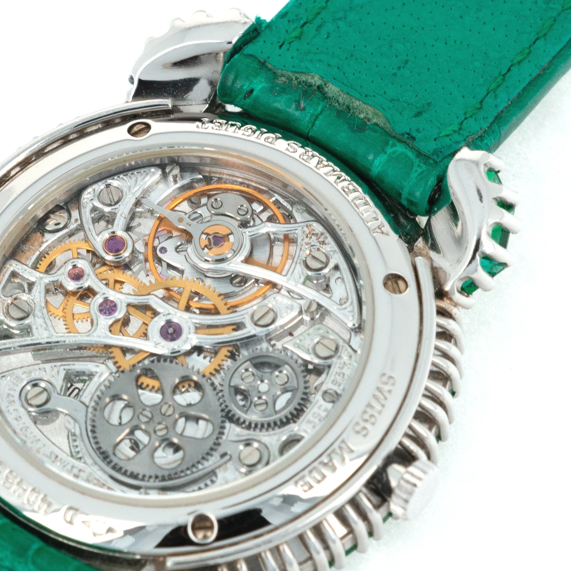 Audemars Piguet Skeletonized Emerald Diamond Watch, Piece Unique - Image 7
