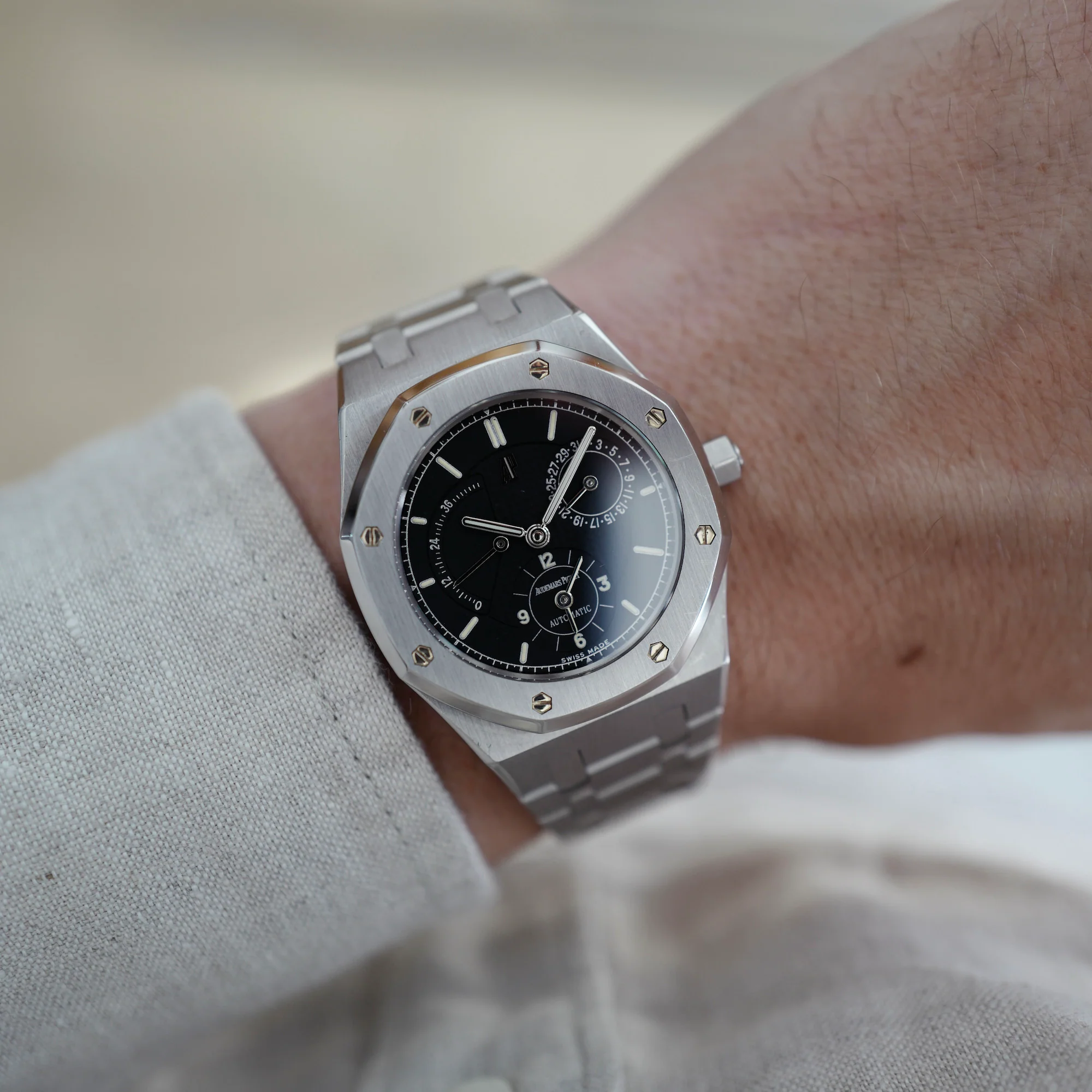 Audemars Piguet Steel Dual Time Royal Oak Watch Ref 25730 - Image 6
