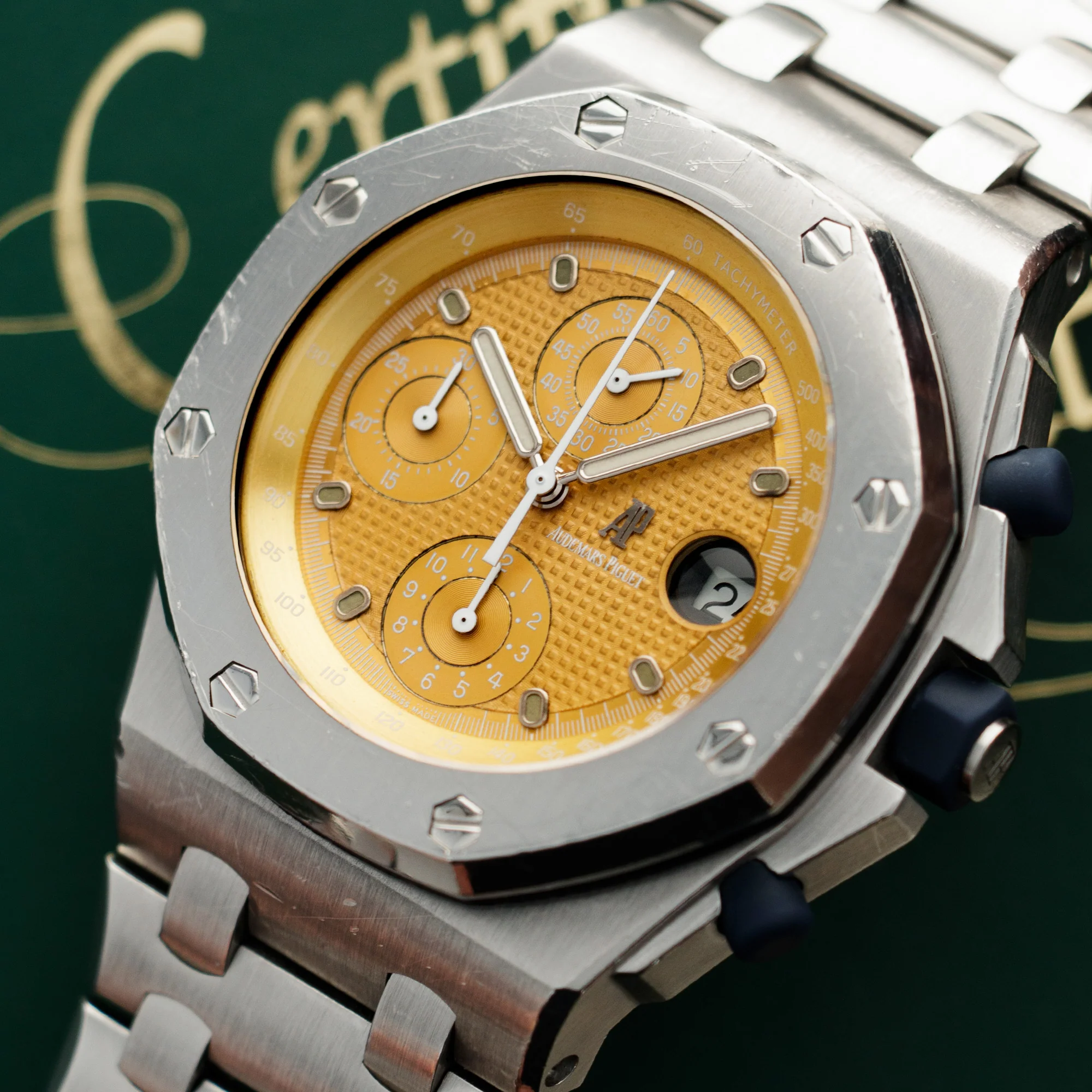 Audemars Piguet Steel Royal Oak Offshore Ref. 25721 with Tropical Gold Dial - Image 2