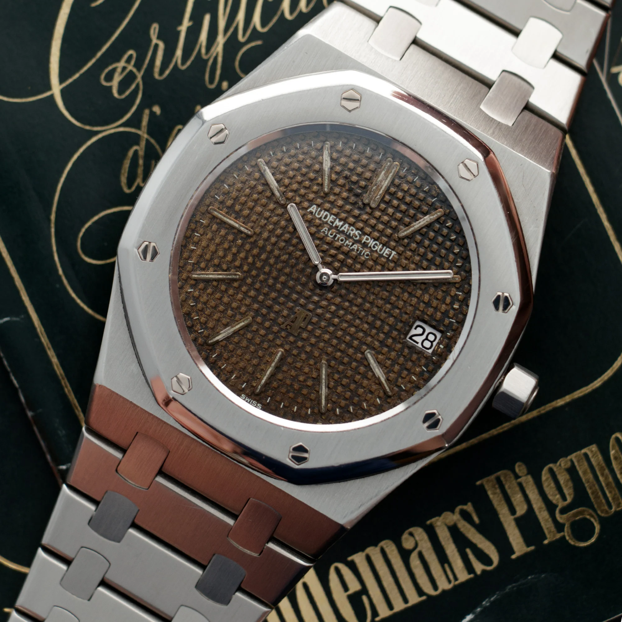 Audemars Piguet Steel Royal Oak Ref. 5402 with Tropical Dial, with Box and Papers - Image 2