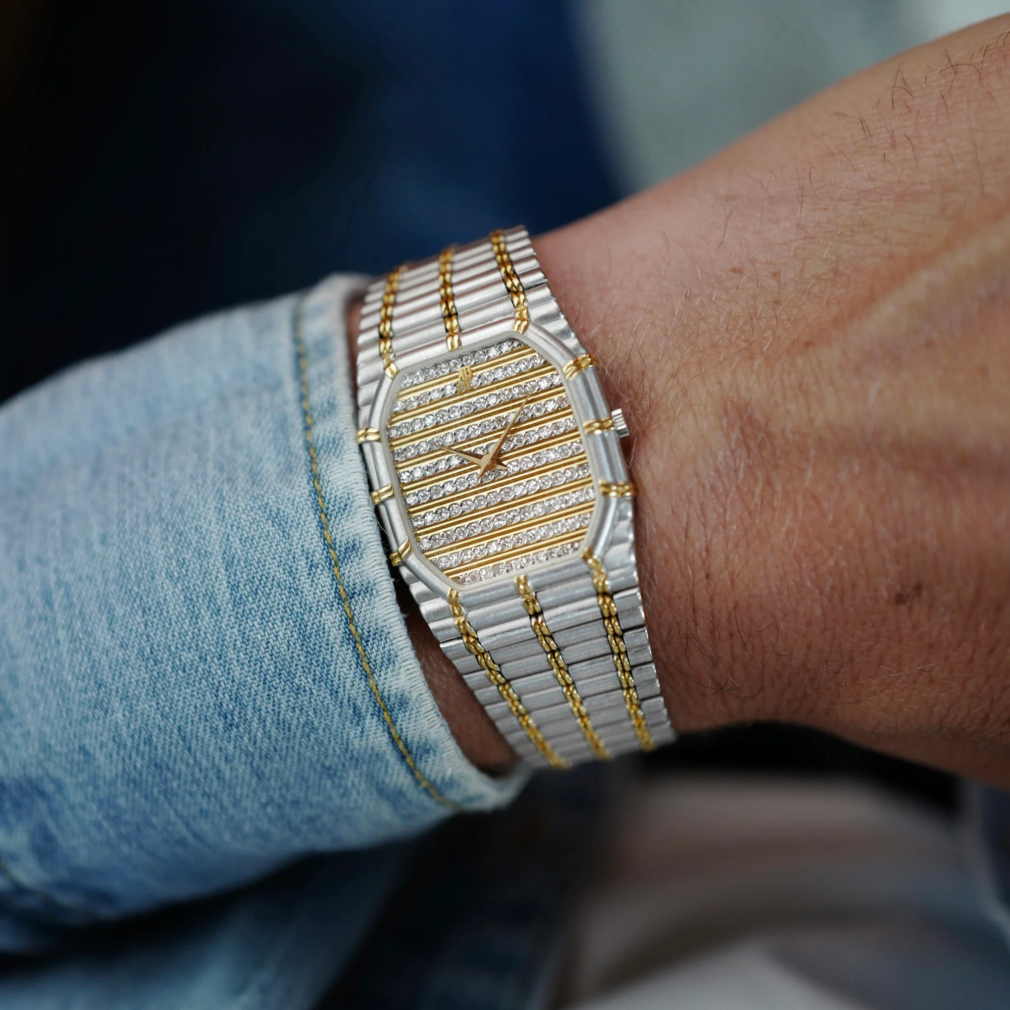 Audemars Piguet Two-Tone Bamboo with Pave Diamond Dial - Image 3