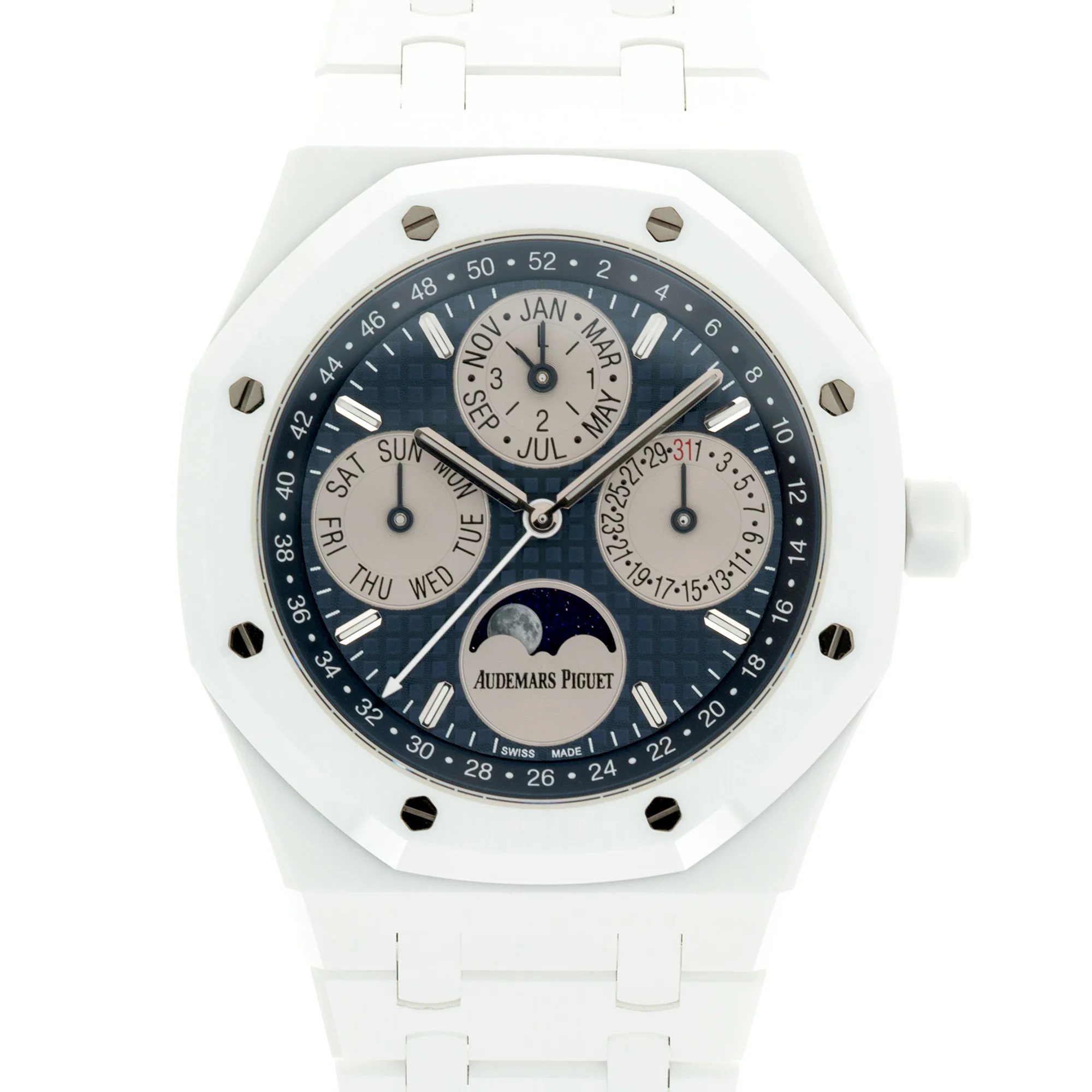Audemars Piguet White Ceramic Royal Oak Quantieme Perpetual Ref. 26579
