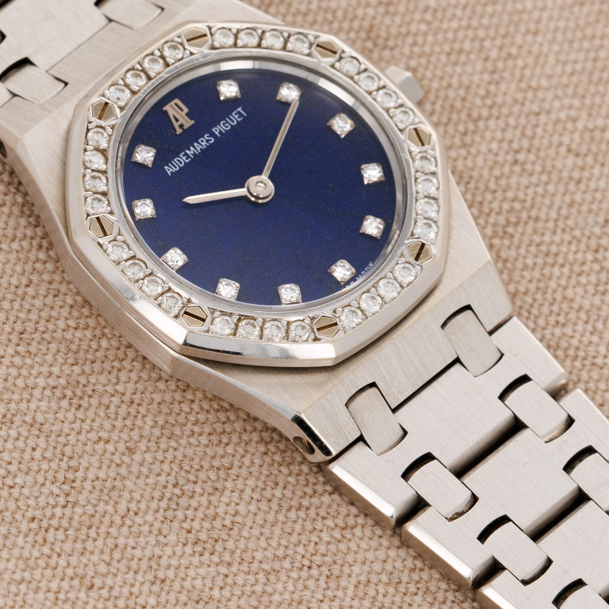 Audemars Piguet White Gold and Diamond Royal Oak with Lapis Dials - Image 4