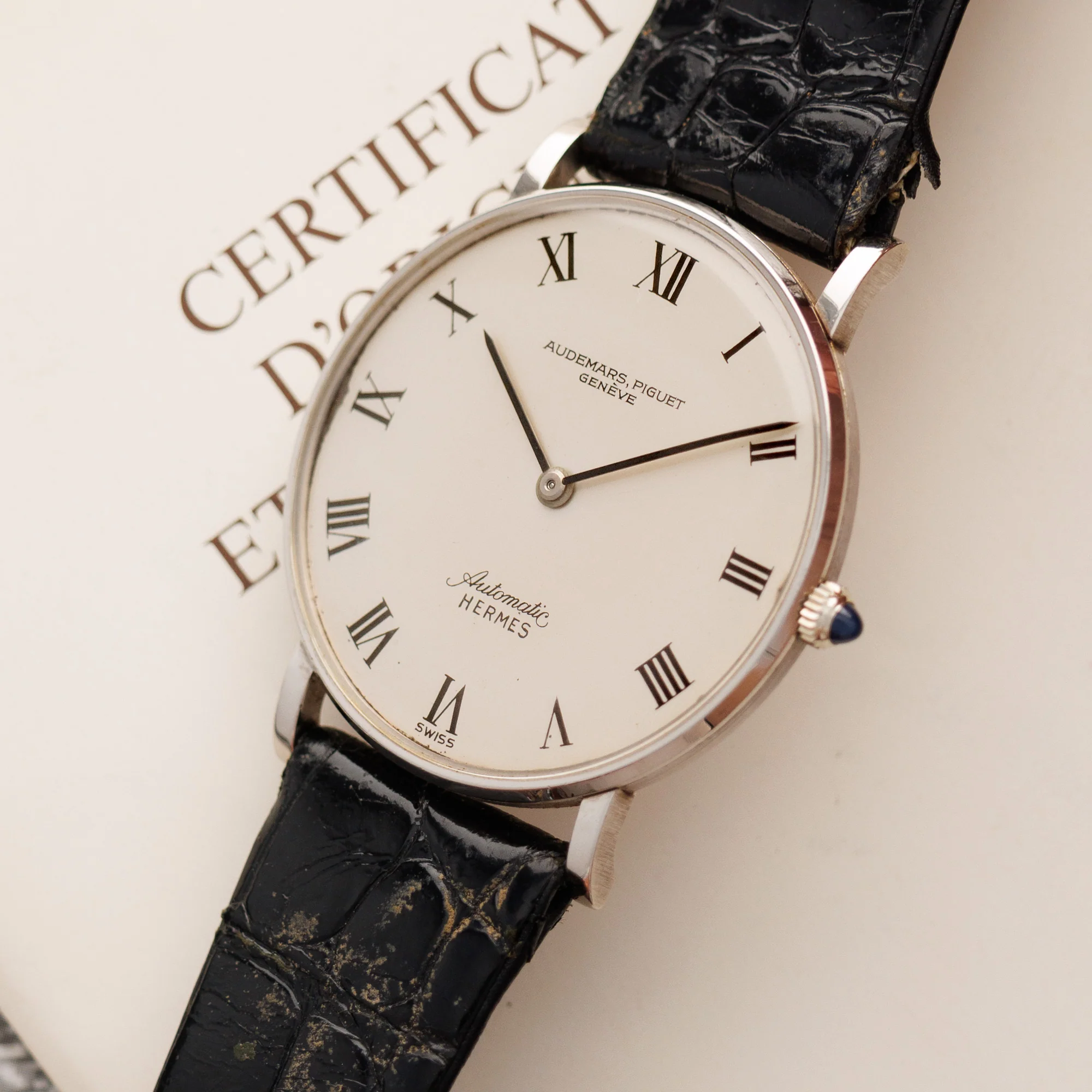 Audemars Piguet White Gold Automatic Watch Retailed by Hermes - Image 2