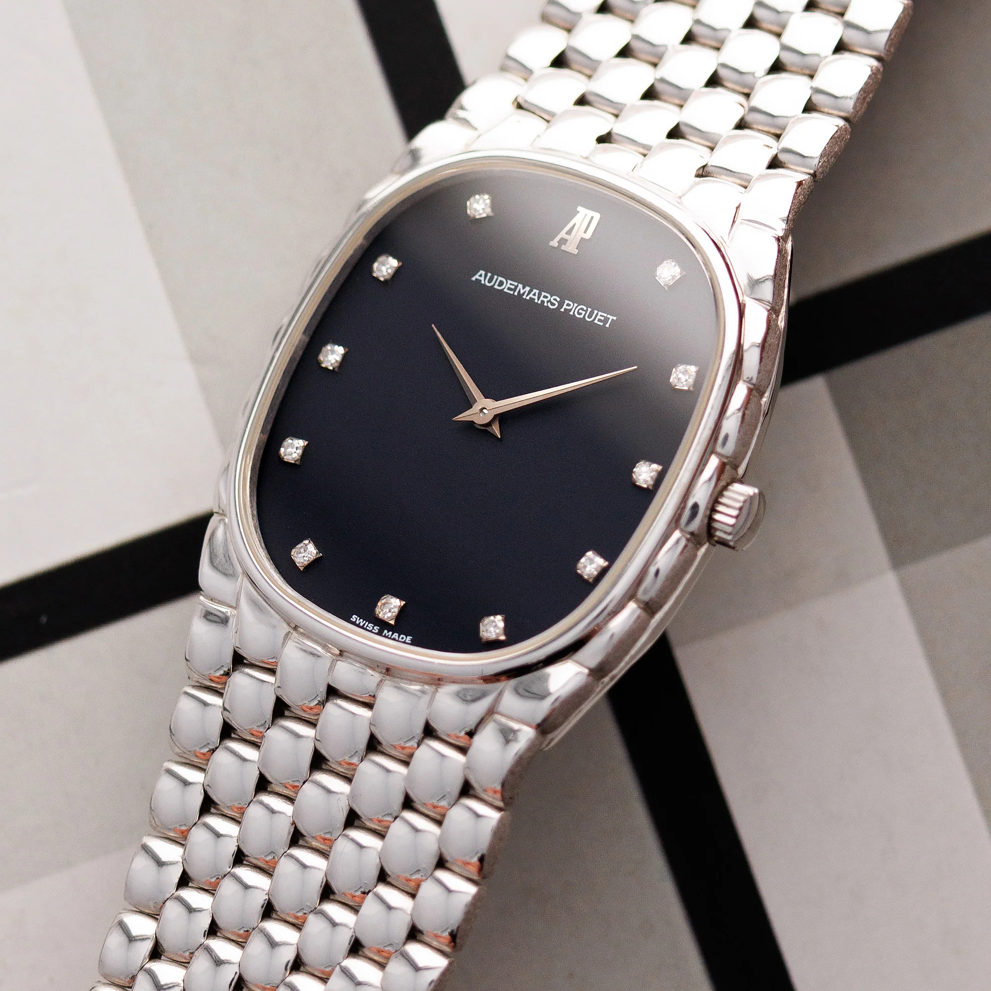 Audemars Piguet White Gold Beaded Bracelet Watch - Image 2