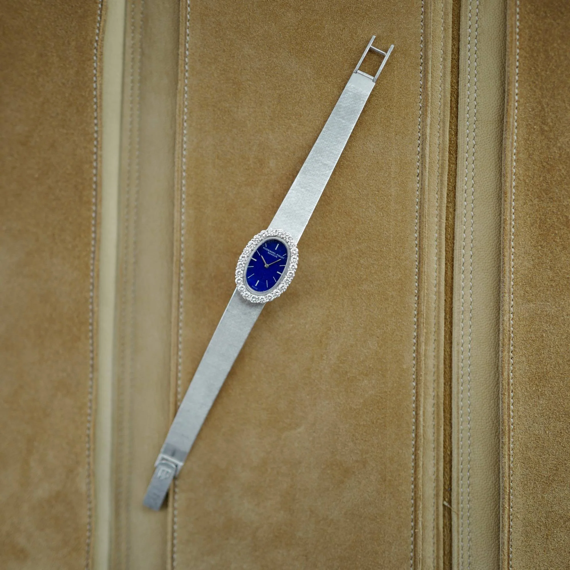 Audemars Piguet White Gold Lapis Lazuli and Diamond Watch - Image 3