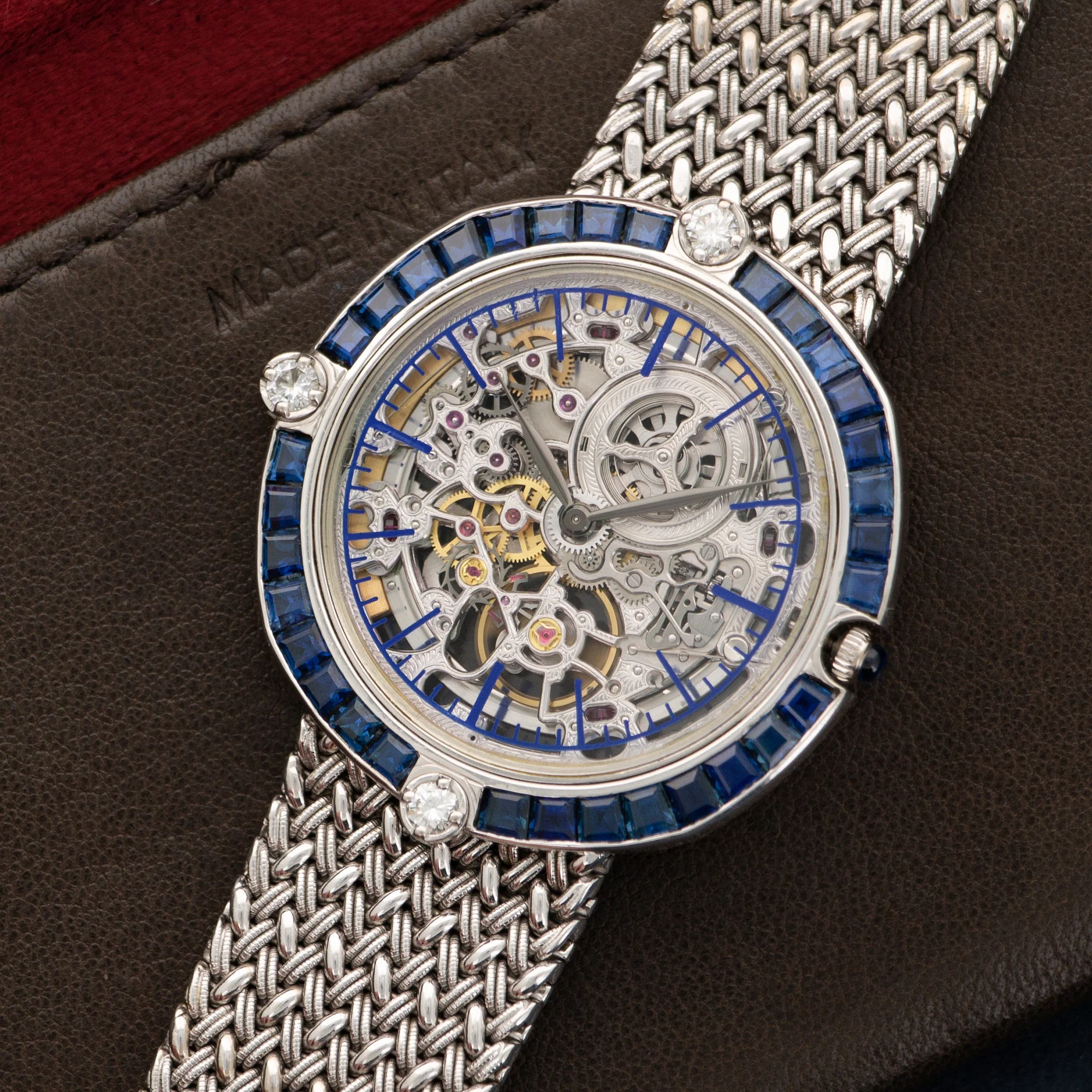 Audemars Piguet White Gold Oversized Skeleton Sapphire & Diamond Watch - Image 2
