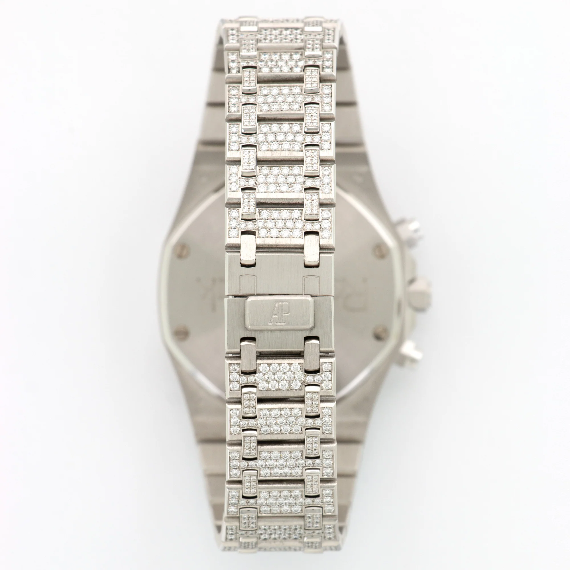 Audemars Piguet White Gold Pave Diamond Royal Oak Chrono Watch Ref. 25978 - Image 4