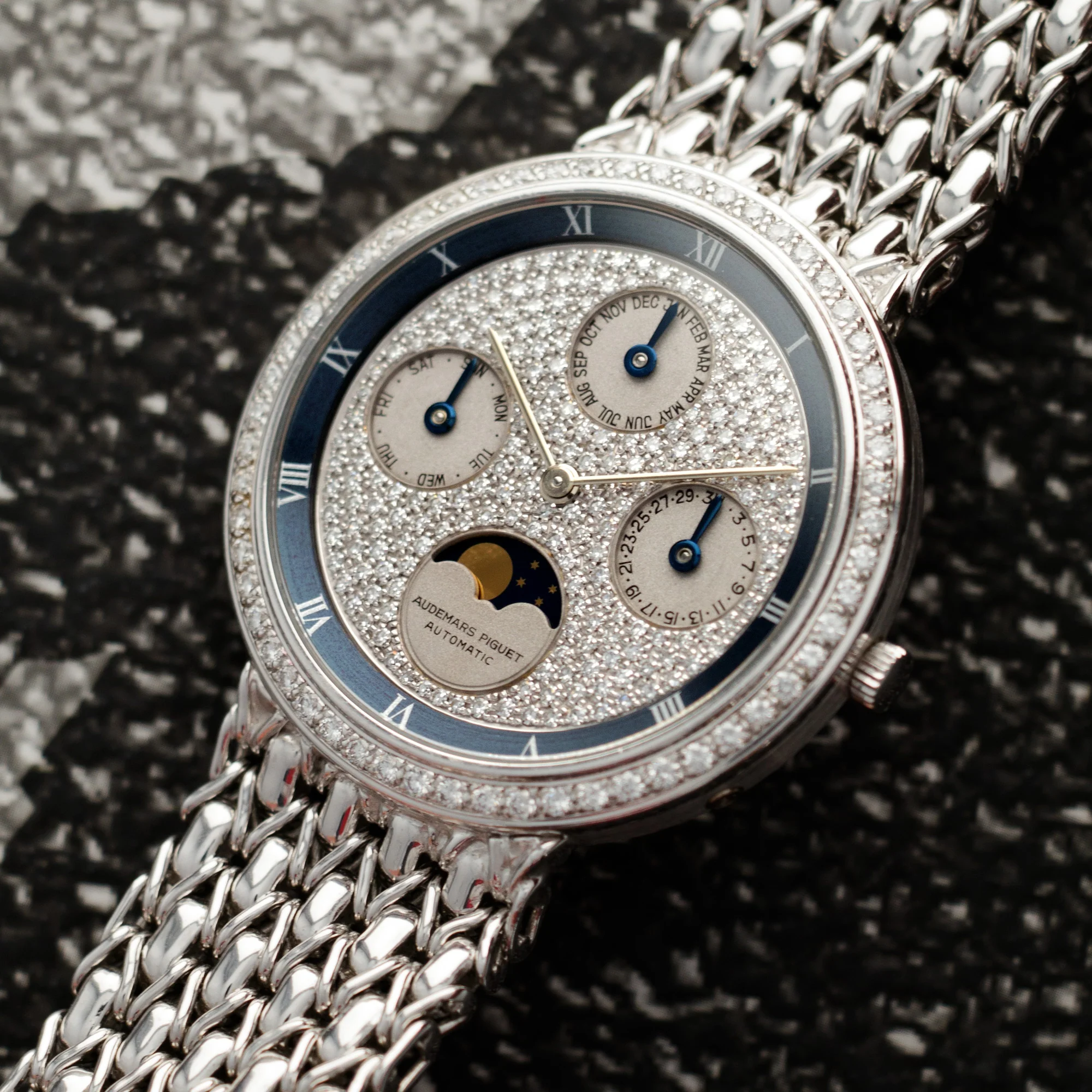 Audemars Piguet White Gold Perpetual Calendar Diamond Watch Ref. 25618 - Image 2
