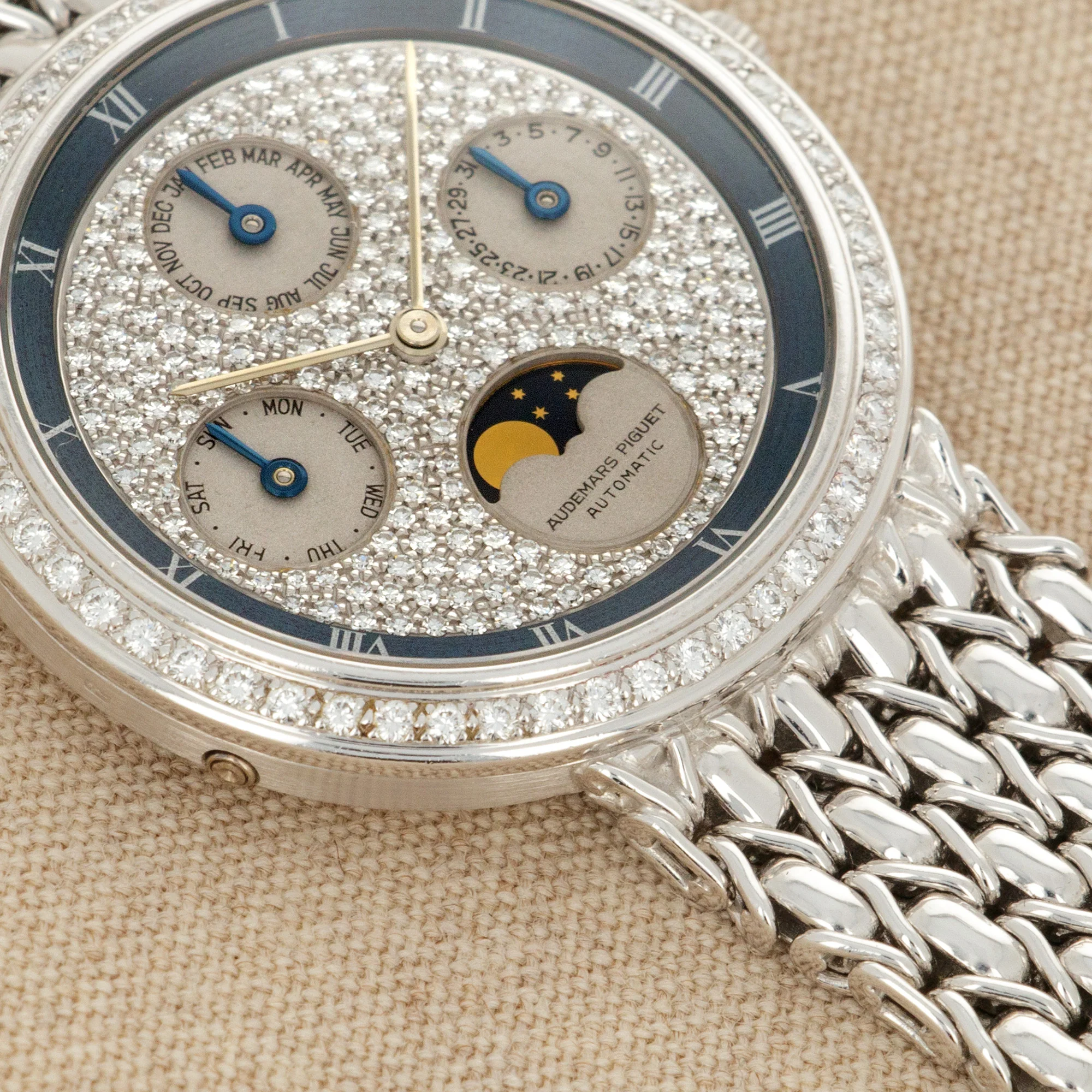 Audemars Piguet White Gold Perpetual Calendar Diamond Watch Ref. 25618 - Image 3