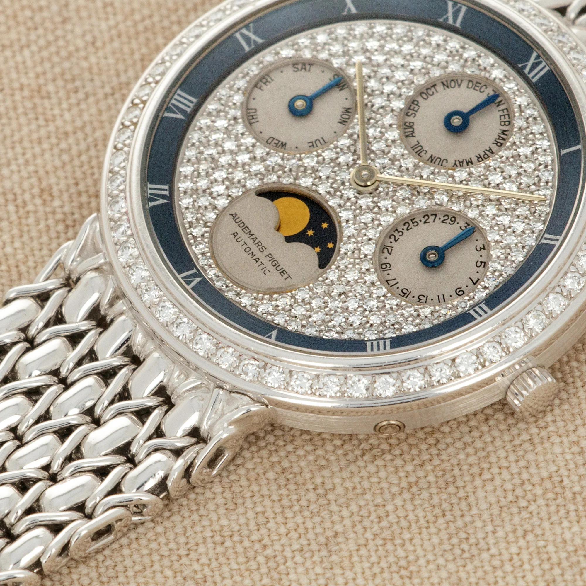 Audemars Piguet White Gold Perpetual Calendar Diamond Watch Ref. 25618 - Image 4