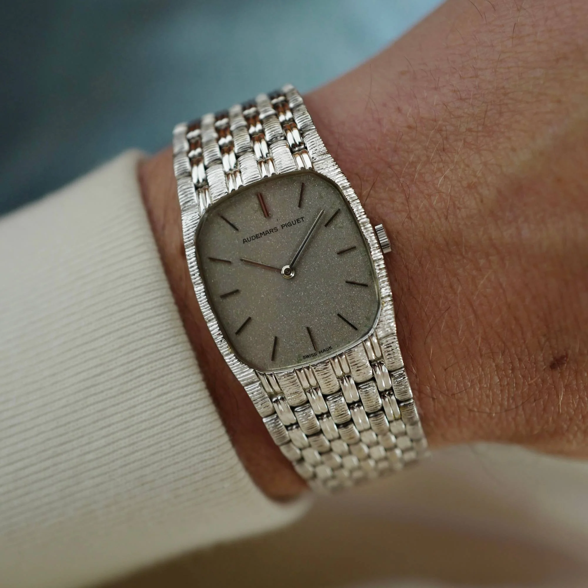 Audemars Piguet White Gold Rope and Bead Bracelet Watch Ref. 56525 - Image 3