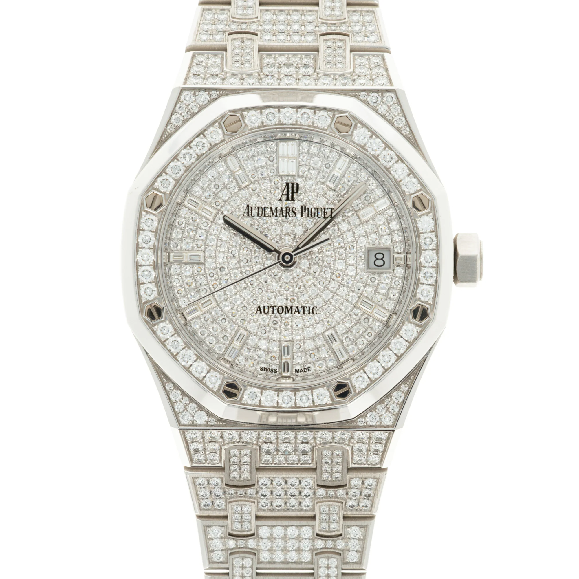 Audemars Piguet White Gold Royal Oak Diamond Watch Ref. 15452