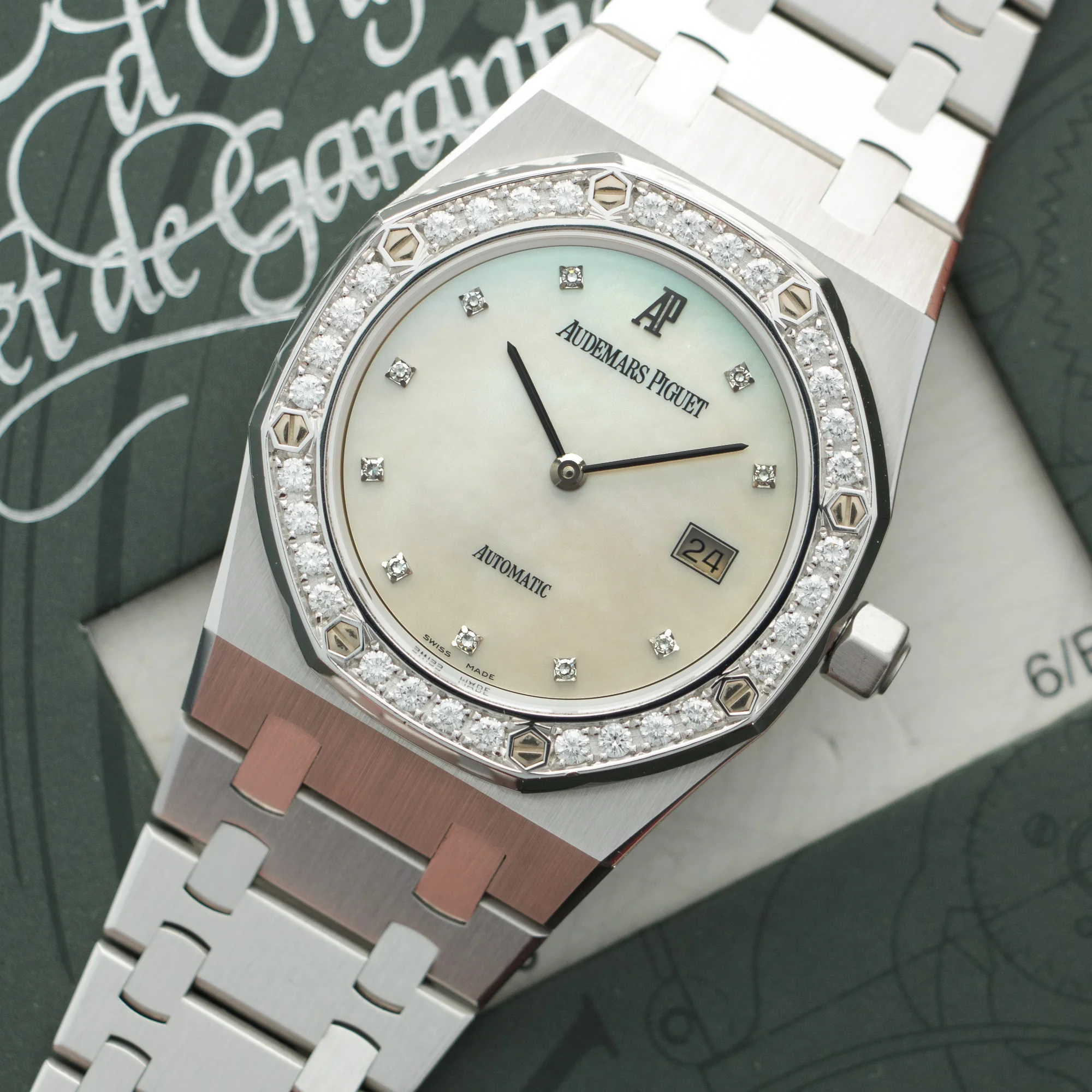 Audemars Piguet White Gold Royal Oak Ref. 15054 with Mother Of Pearl Dial - Image 2