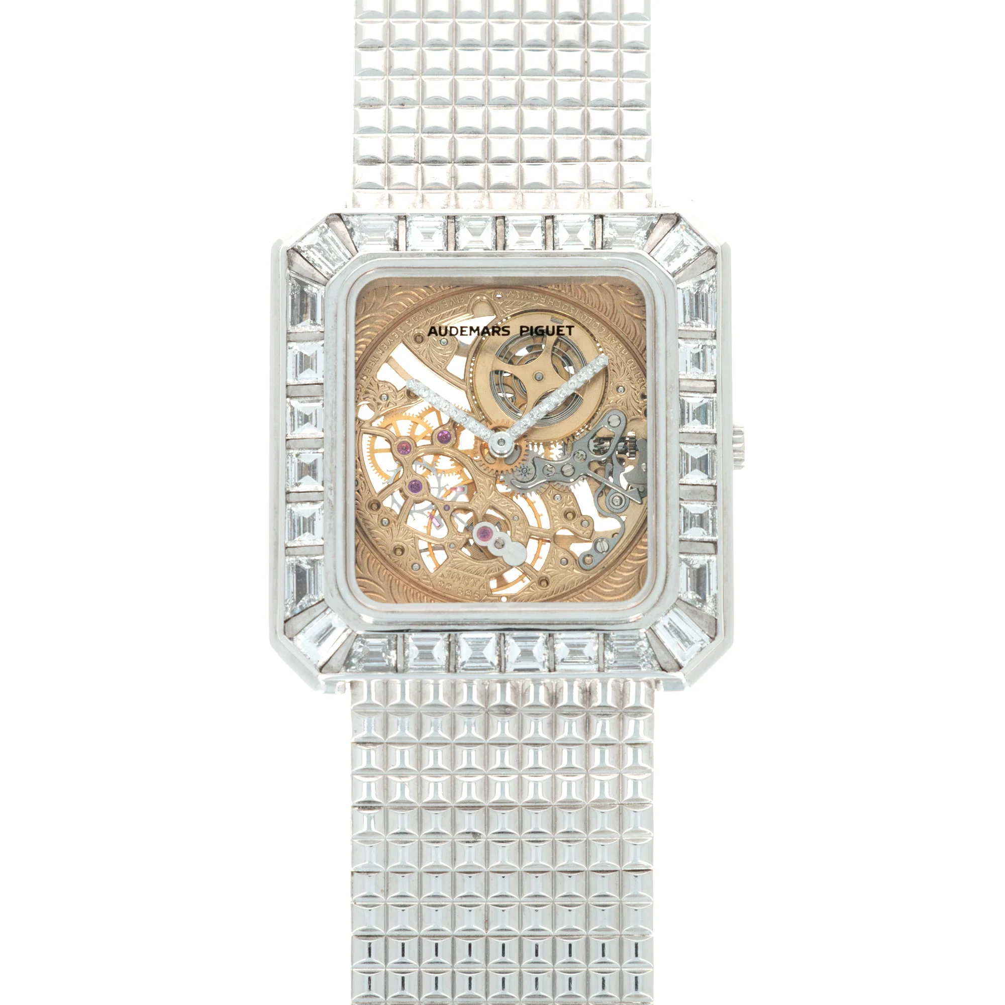 Audemars Piguet White Gold Skeletonized Baguette Diamond Watch