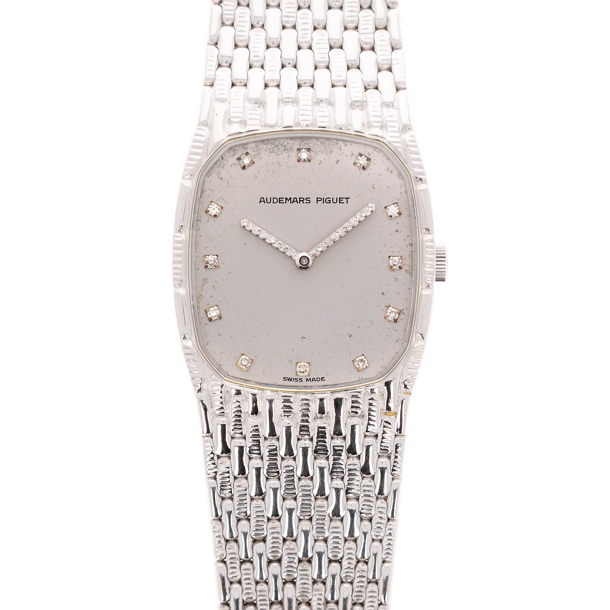 Audemars Piguet White Gold Vintage Watch with Original Diamonds