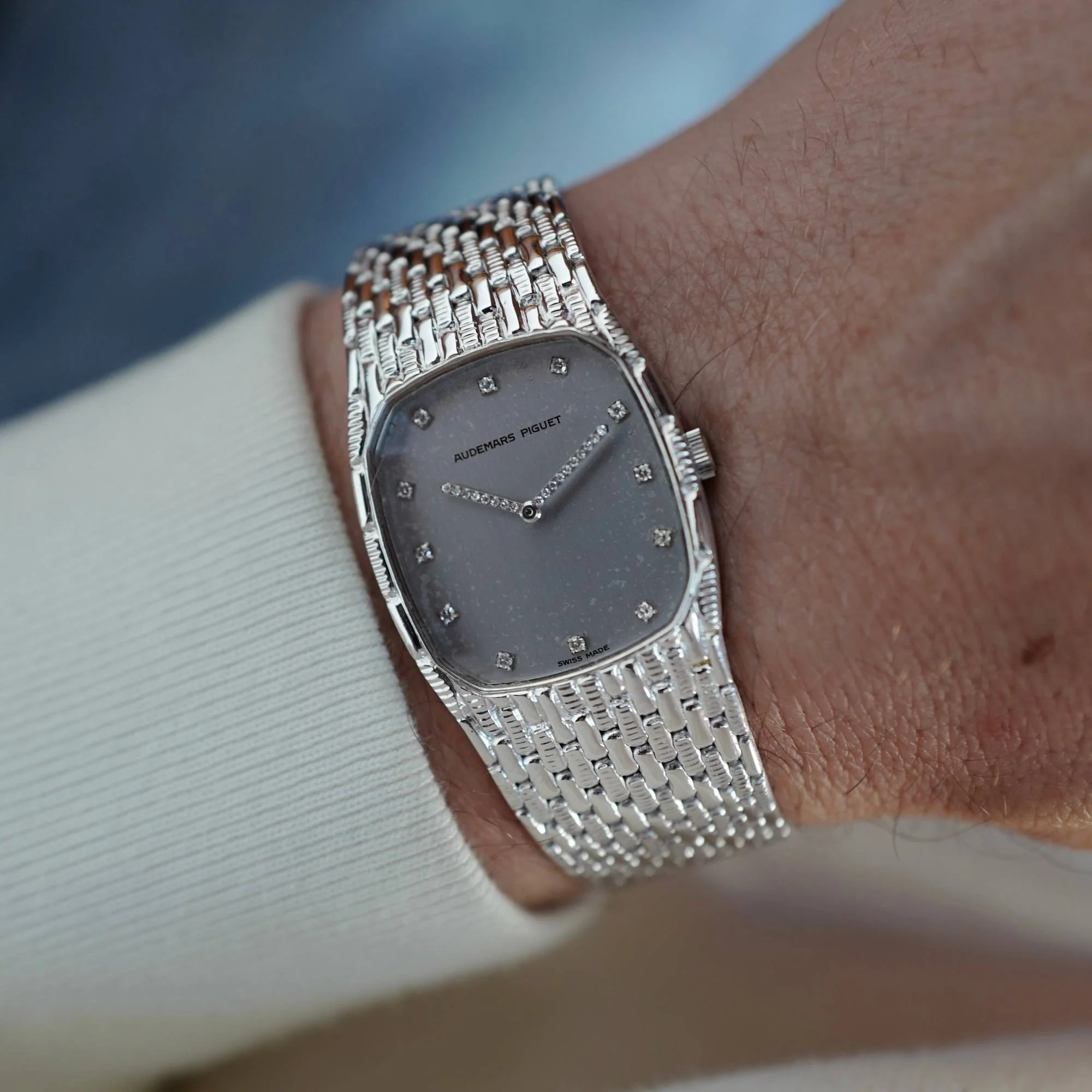 Audemars Piguet White Gold Vintage Watch with Original Diamonds - Image 3