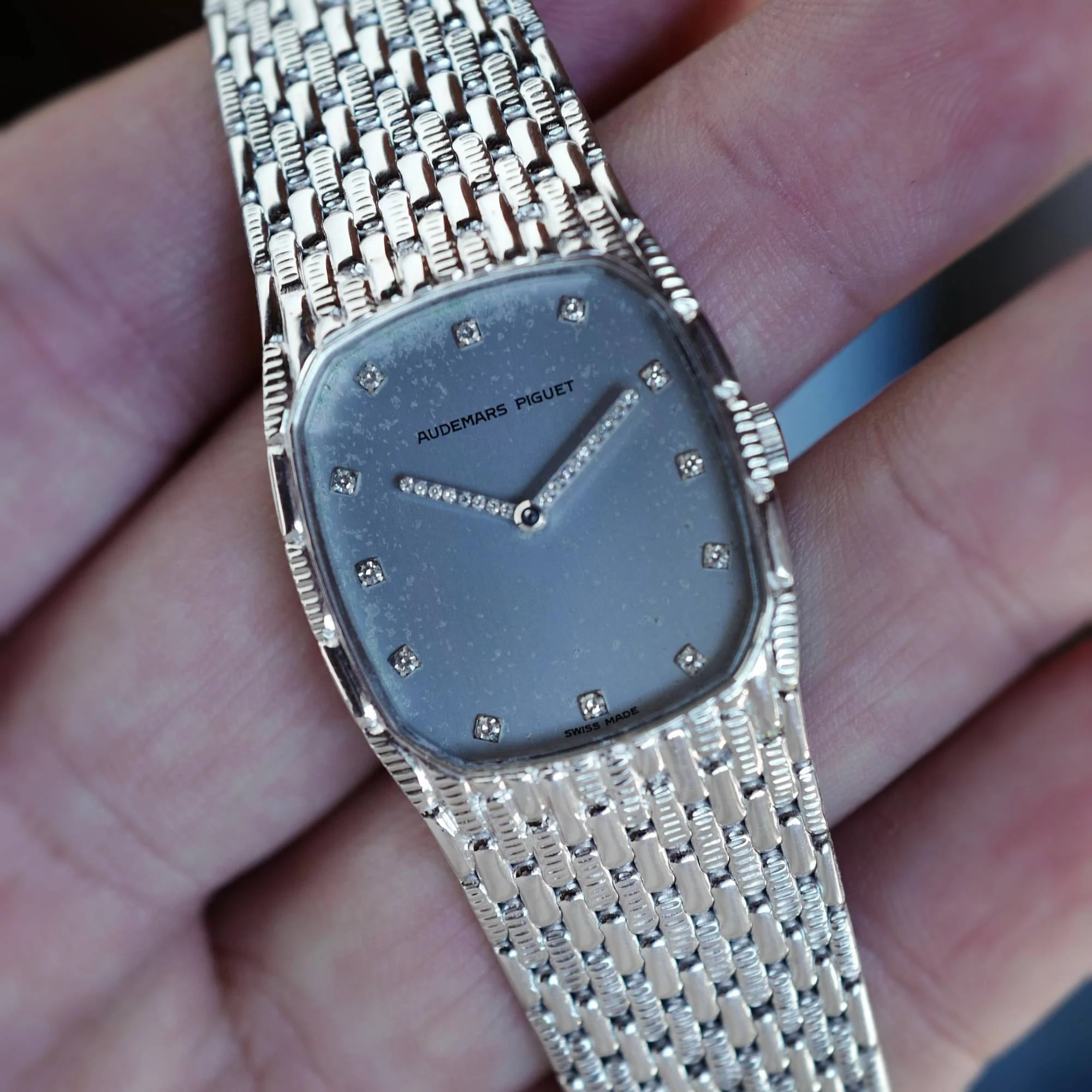 Audemars Piguet White Gold Vintage Watch with Original Diamonds - Image 4