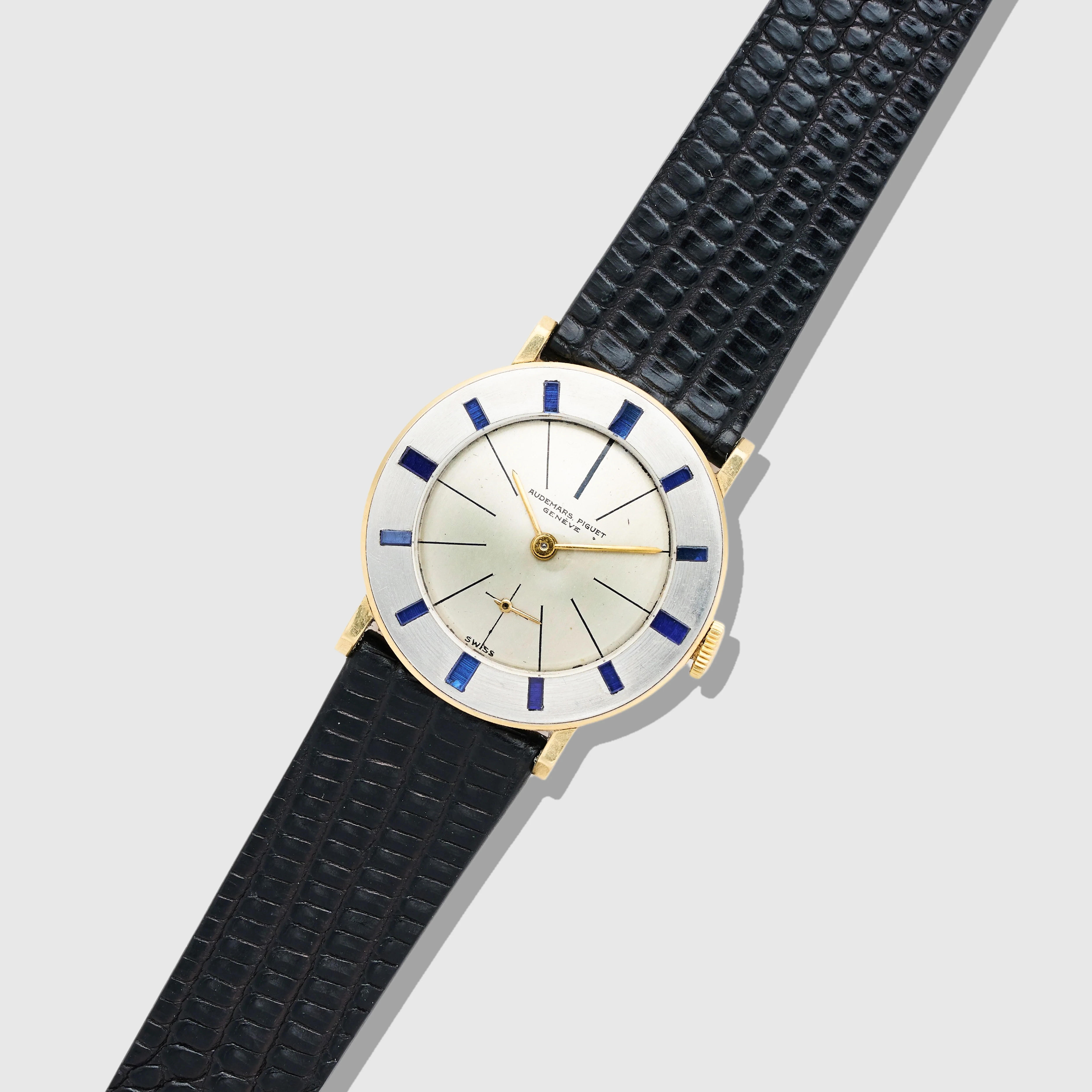 Audemars Piguet Yellow Gold and White Gold Watch with Sapphires - Image 2