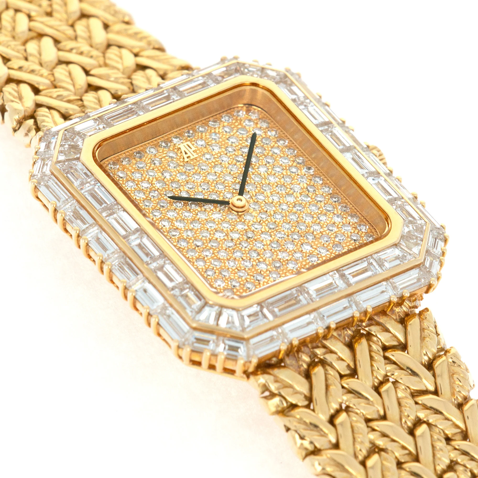 Audemars Piguet Yellow Gold Baguette Diamond Watch - Image 3