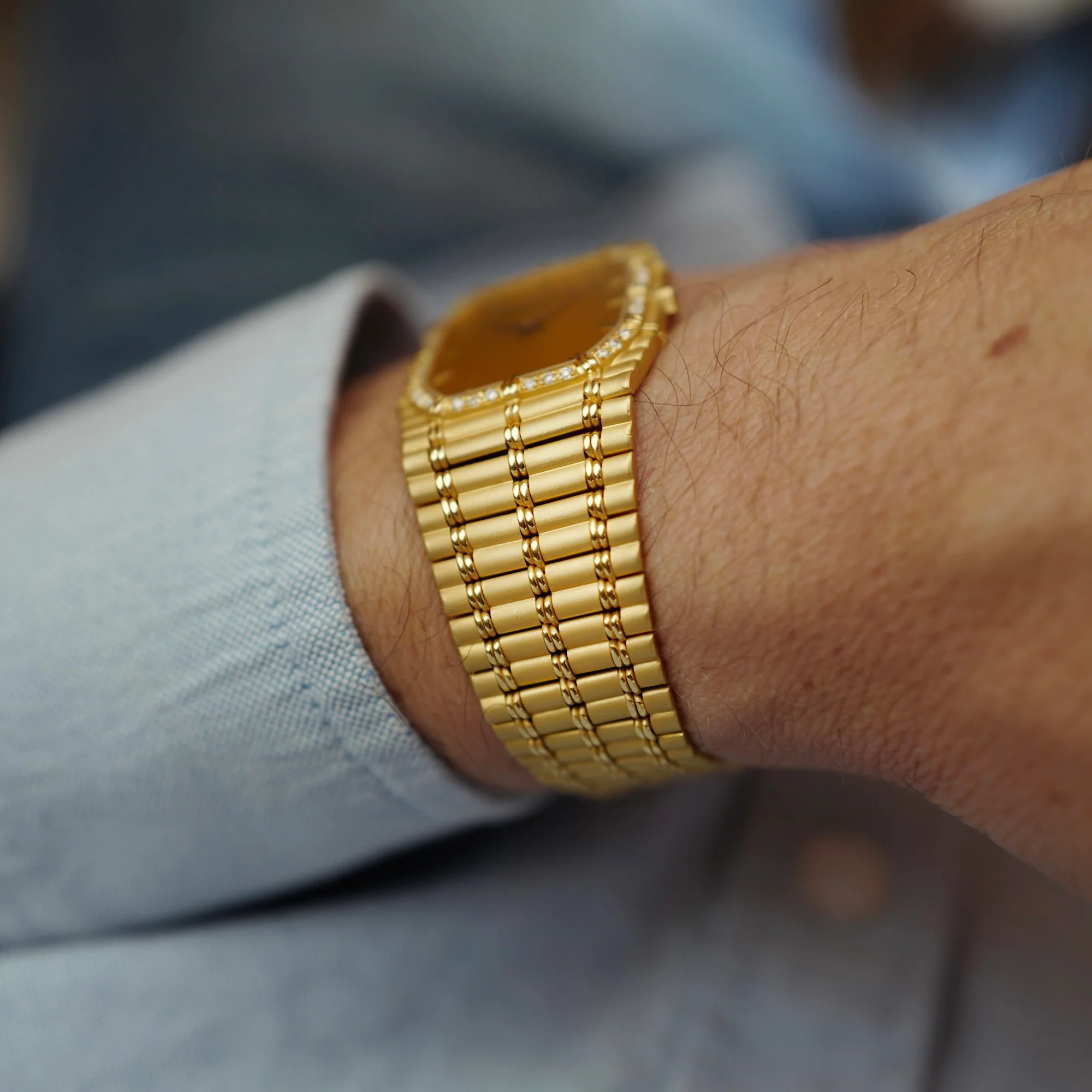 Audemars Piguet Yellow Gold Bamboo Diamond Watch - Image 6