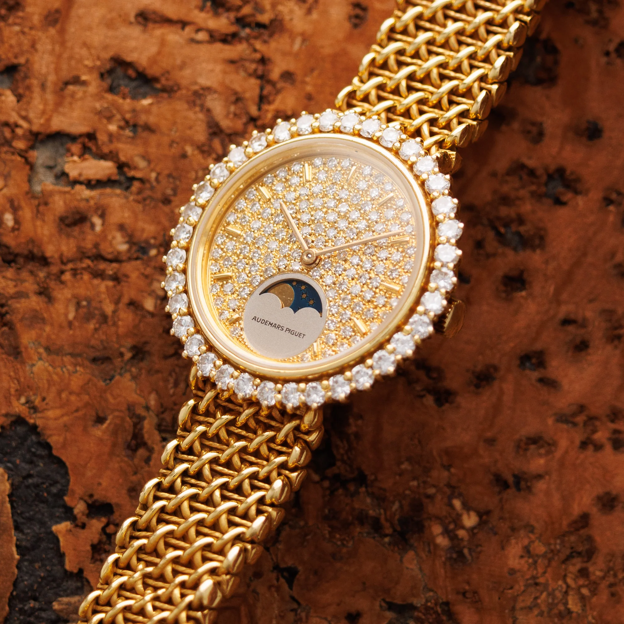 Audemars Piguet Yellow Gold Diamond Moonphase Watch - Image 2