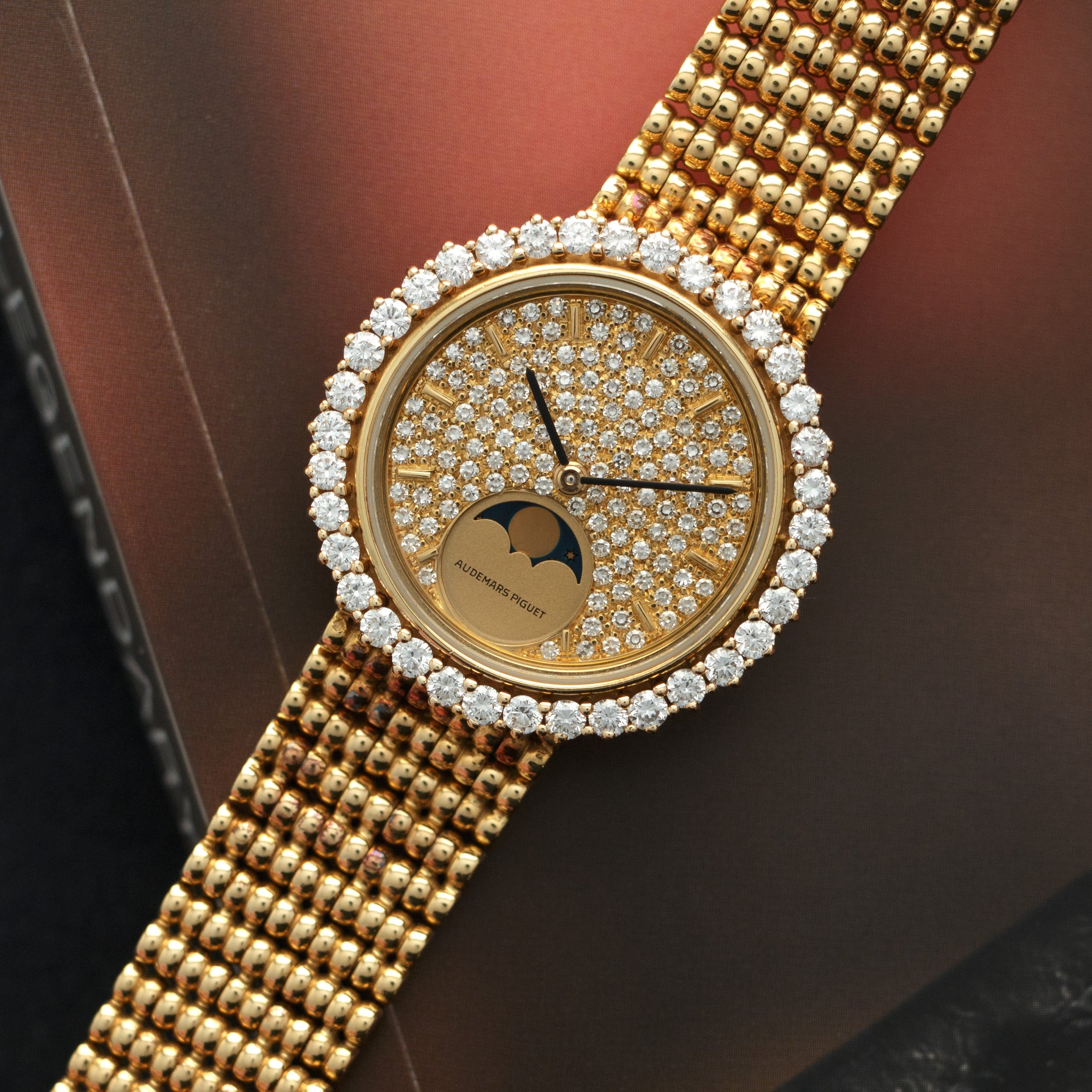 Audemars Piguet Yellow Gold Diamond Moonphase Watch - Image 2