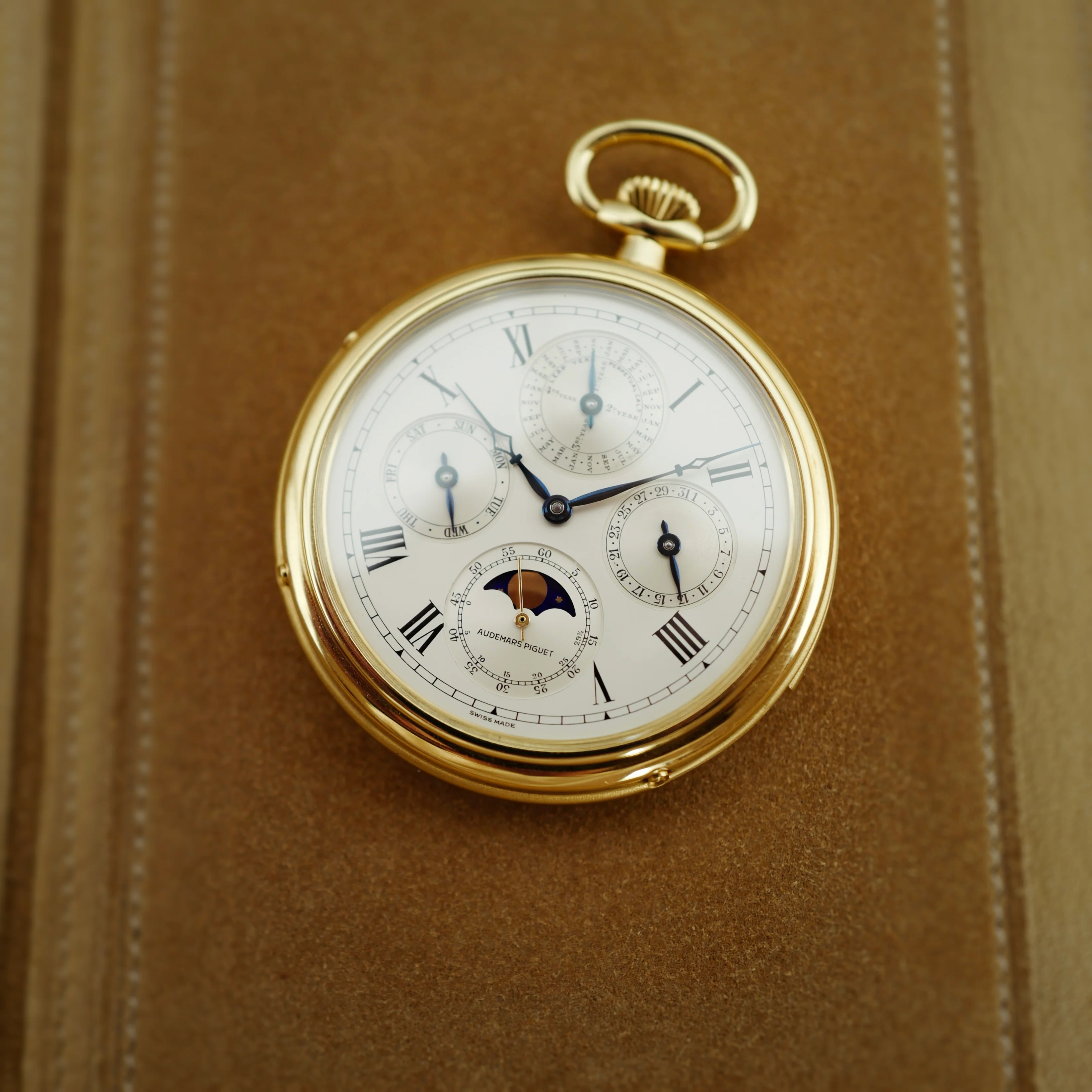Audemars Piguet Yellow Gold Perpetual Calendar Minute Repeater Pocket Watch, Retailed by Asprey (New Arrival) - Image 4